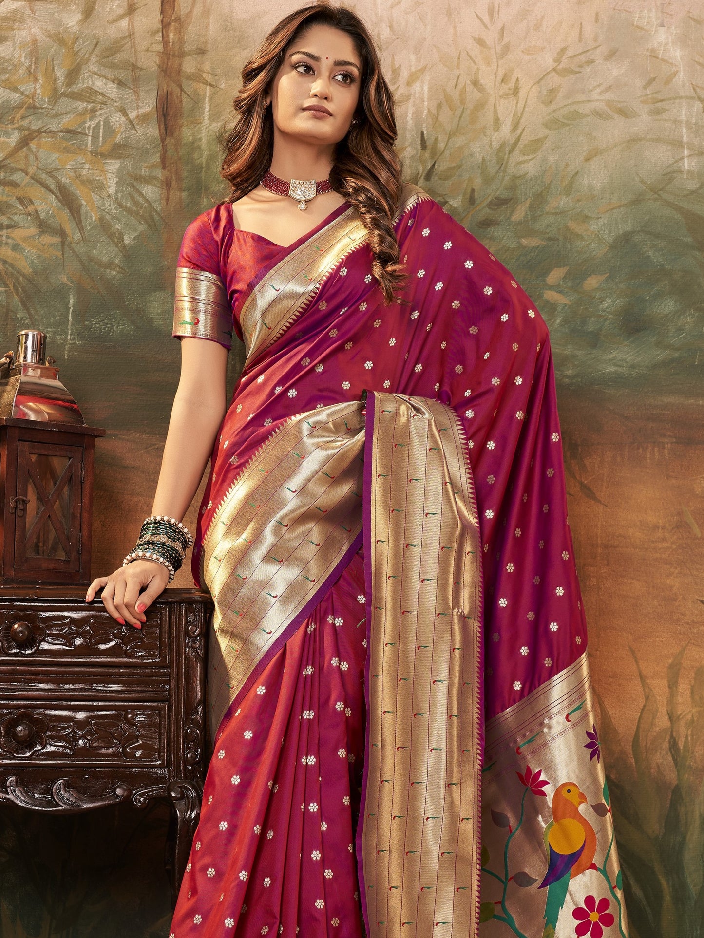 violet saree