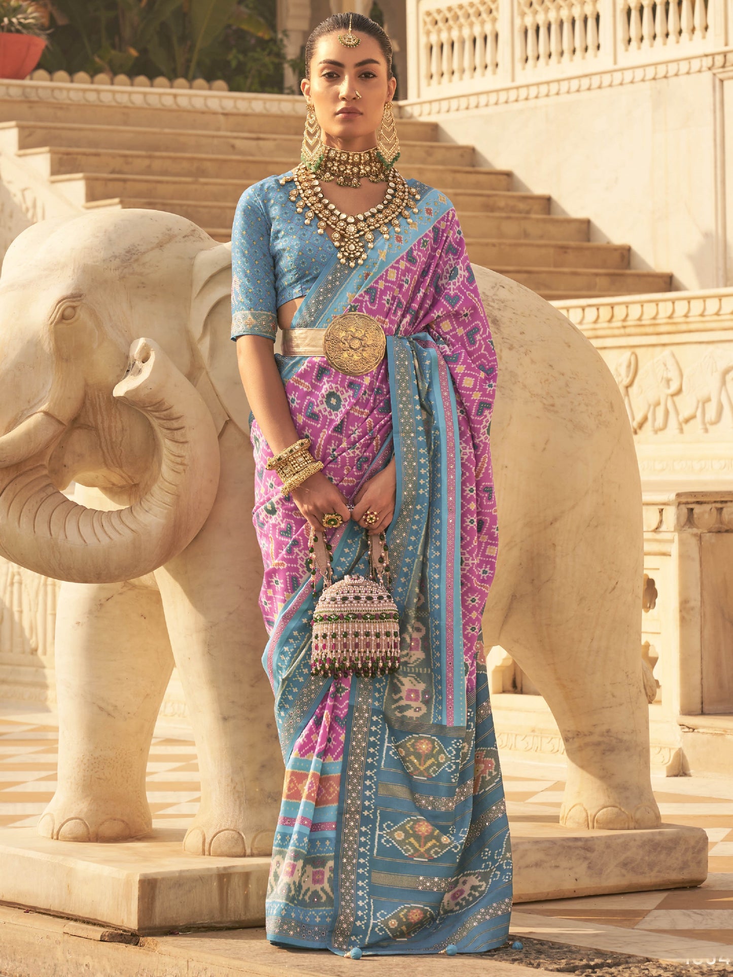 Orchid Pink Patola Saree