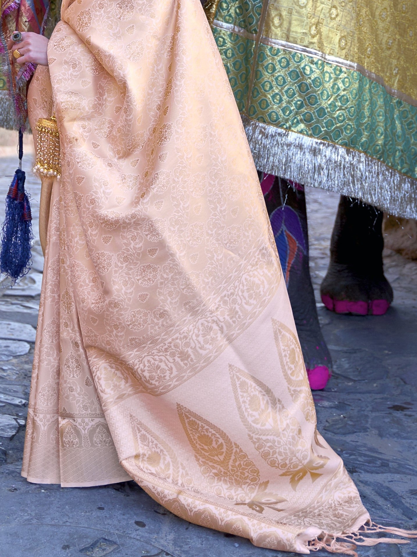 Light Pink Kanjivaram Saree
