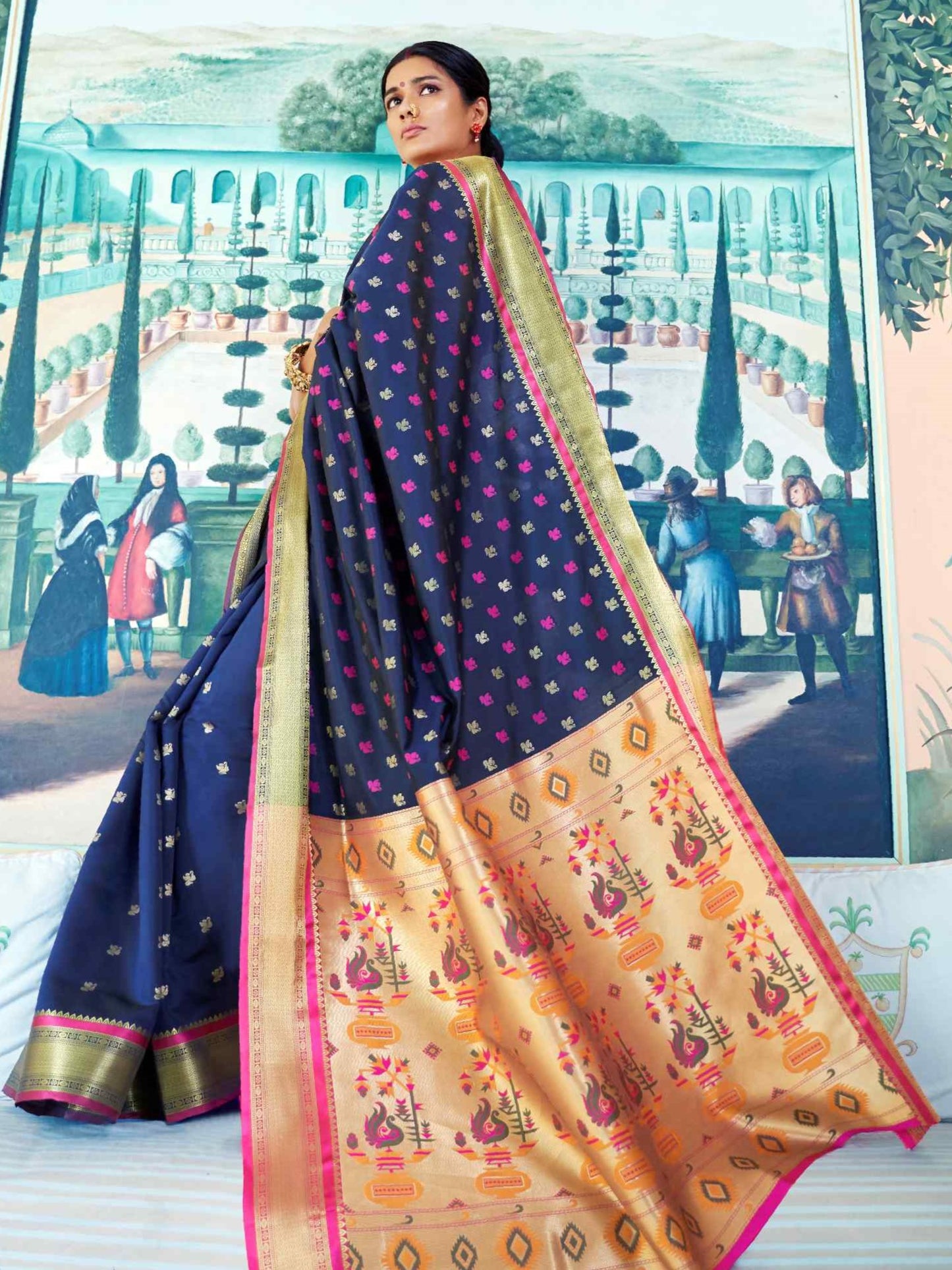 Penn Blue Paithani Saree