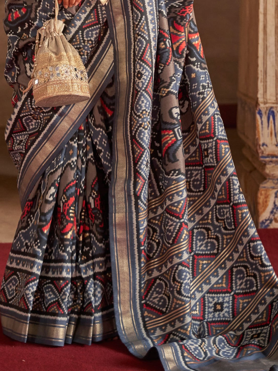 Cool Gray Patola Saree