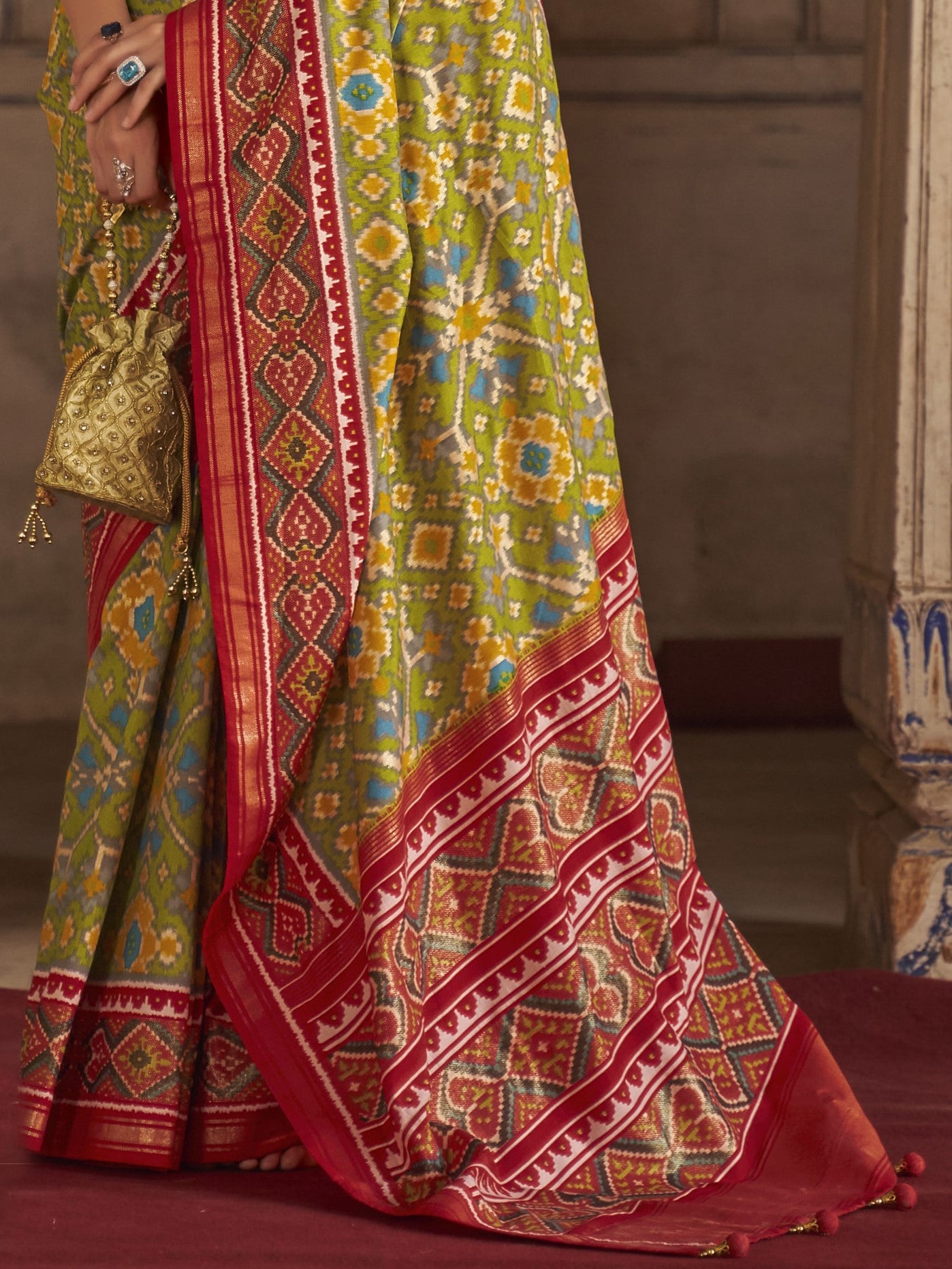 Apple Green Patola Saree