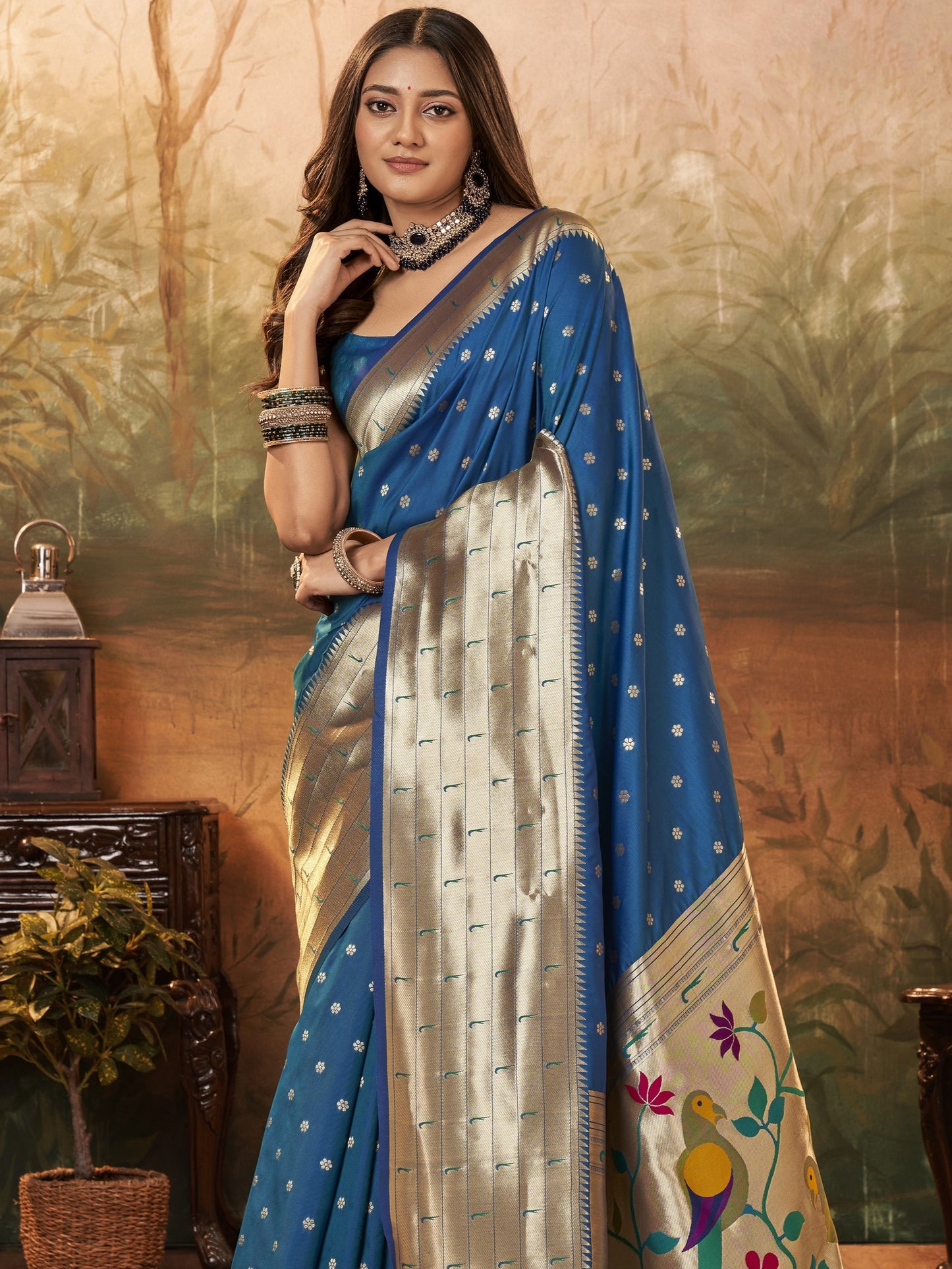 Azure Blue Paithani Saree