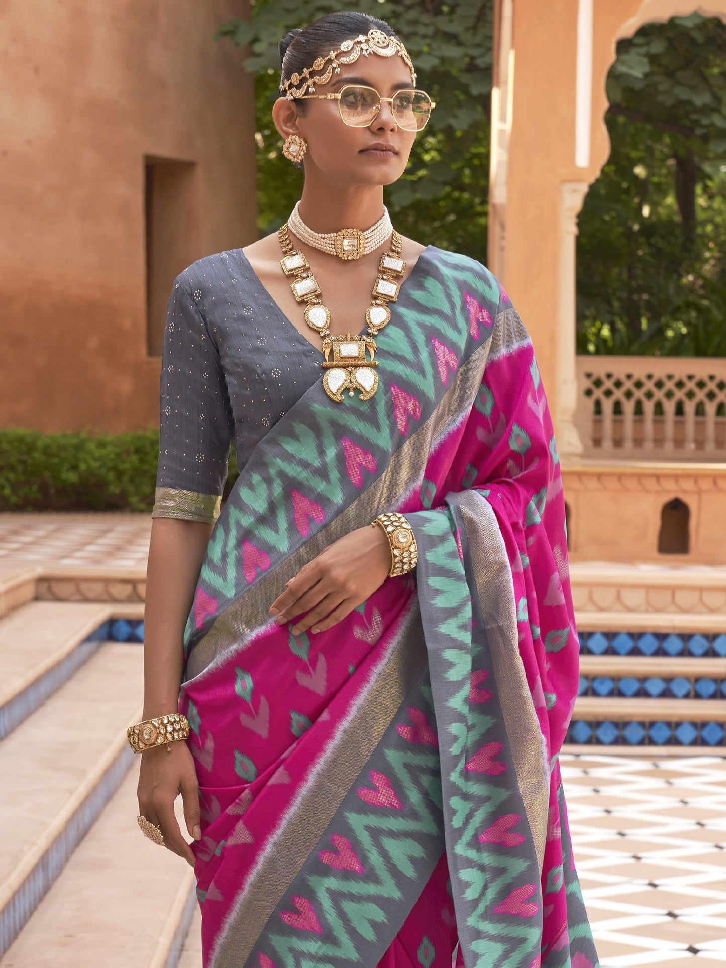 Mexican Pink Patola Saree