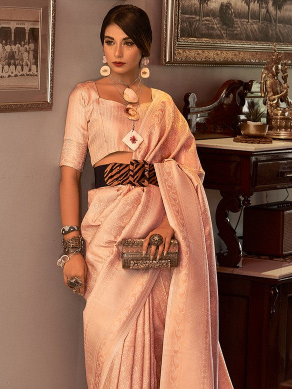 Desert Beige Woven Kanjivaram Saree