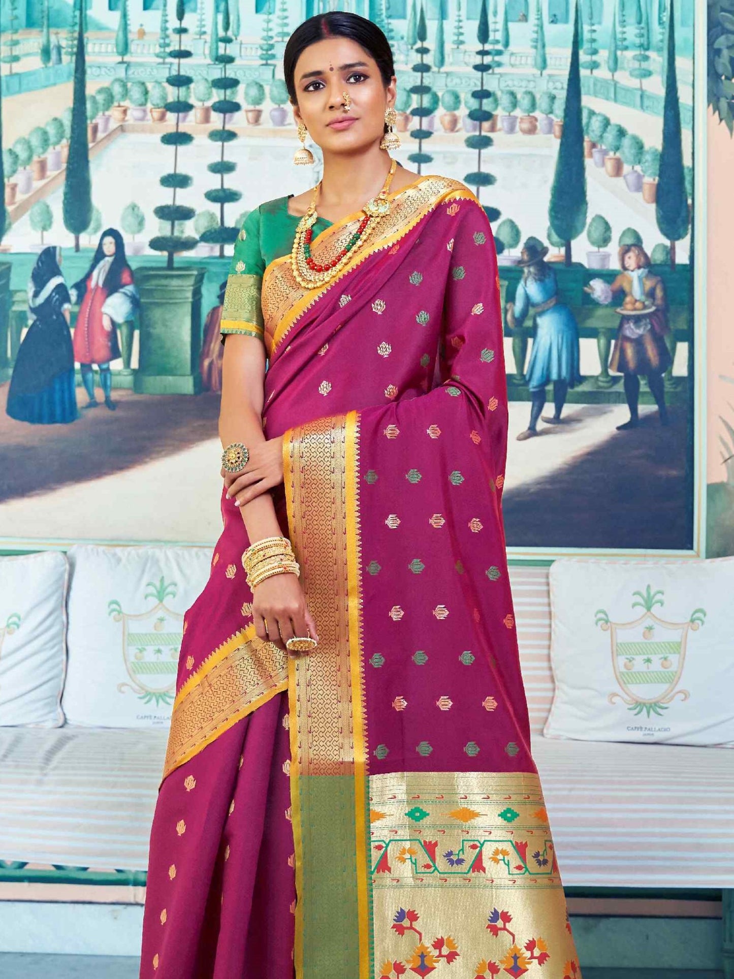 Amaranth Purple Paithani Saree