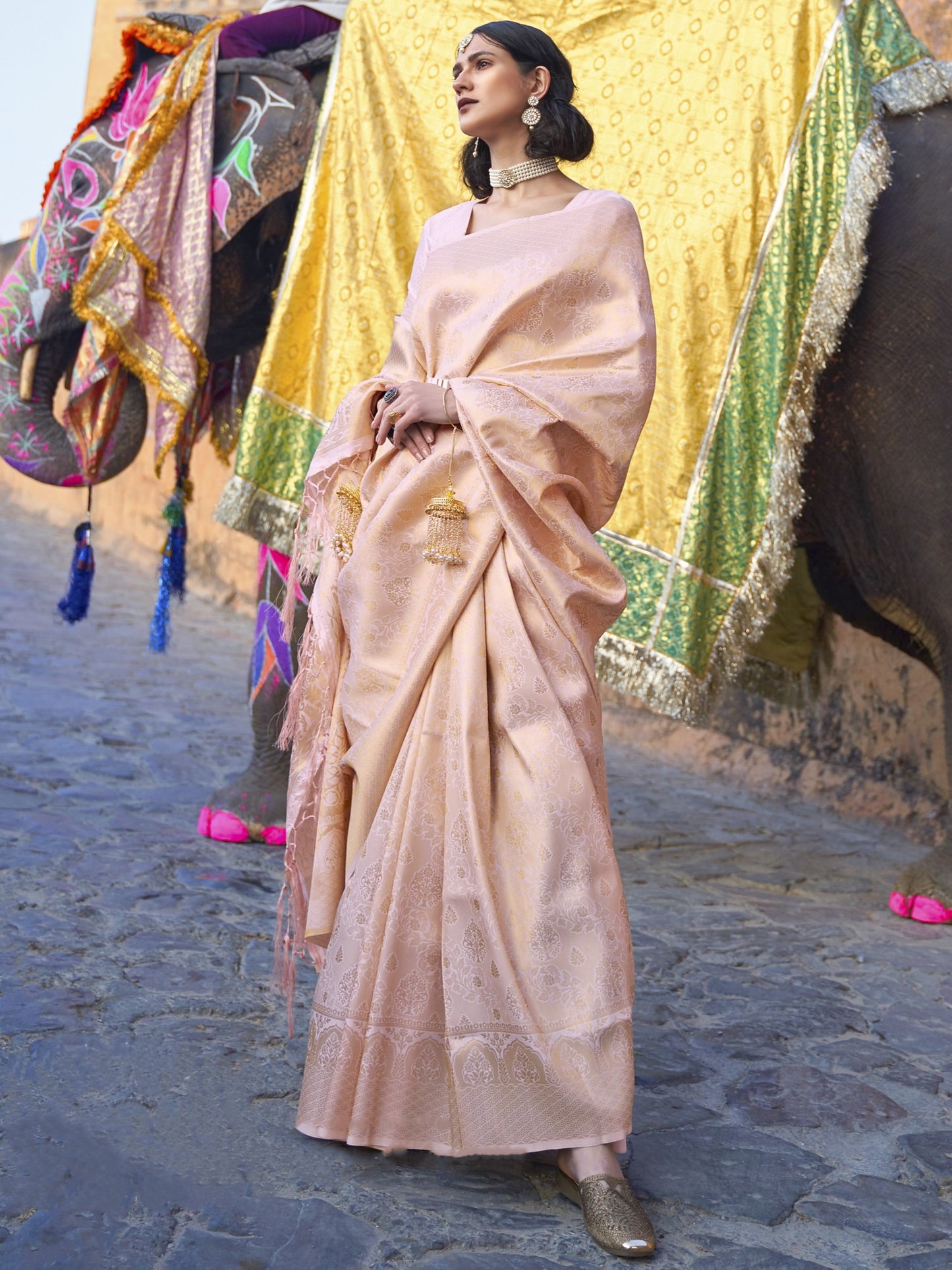 Light Pink Kanjivaram Saree