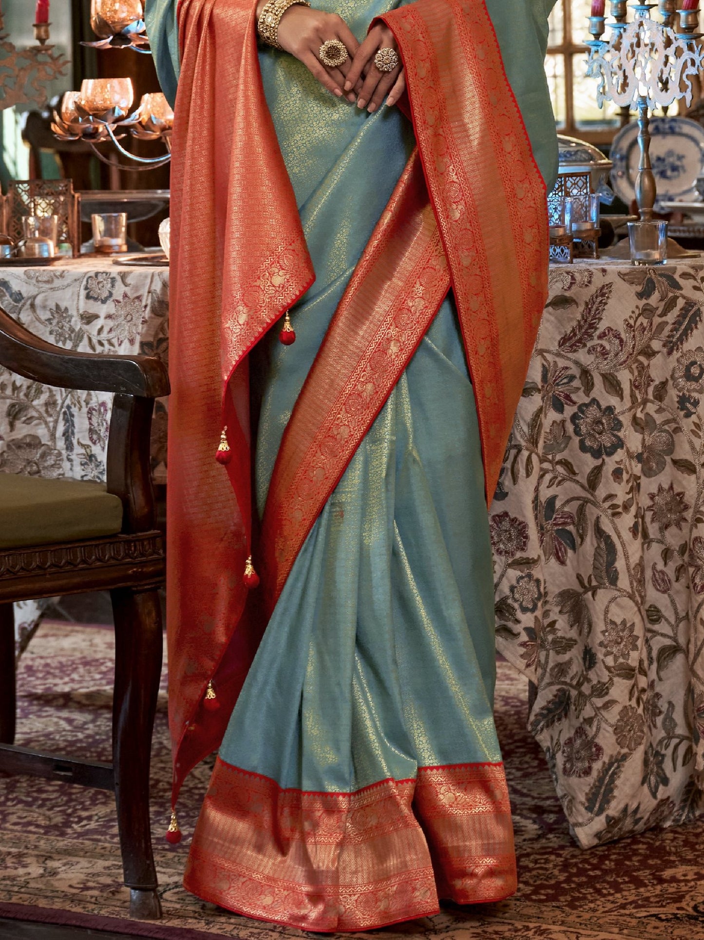 Light Blue Kanjivaram Saree