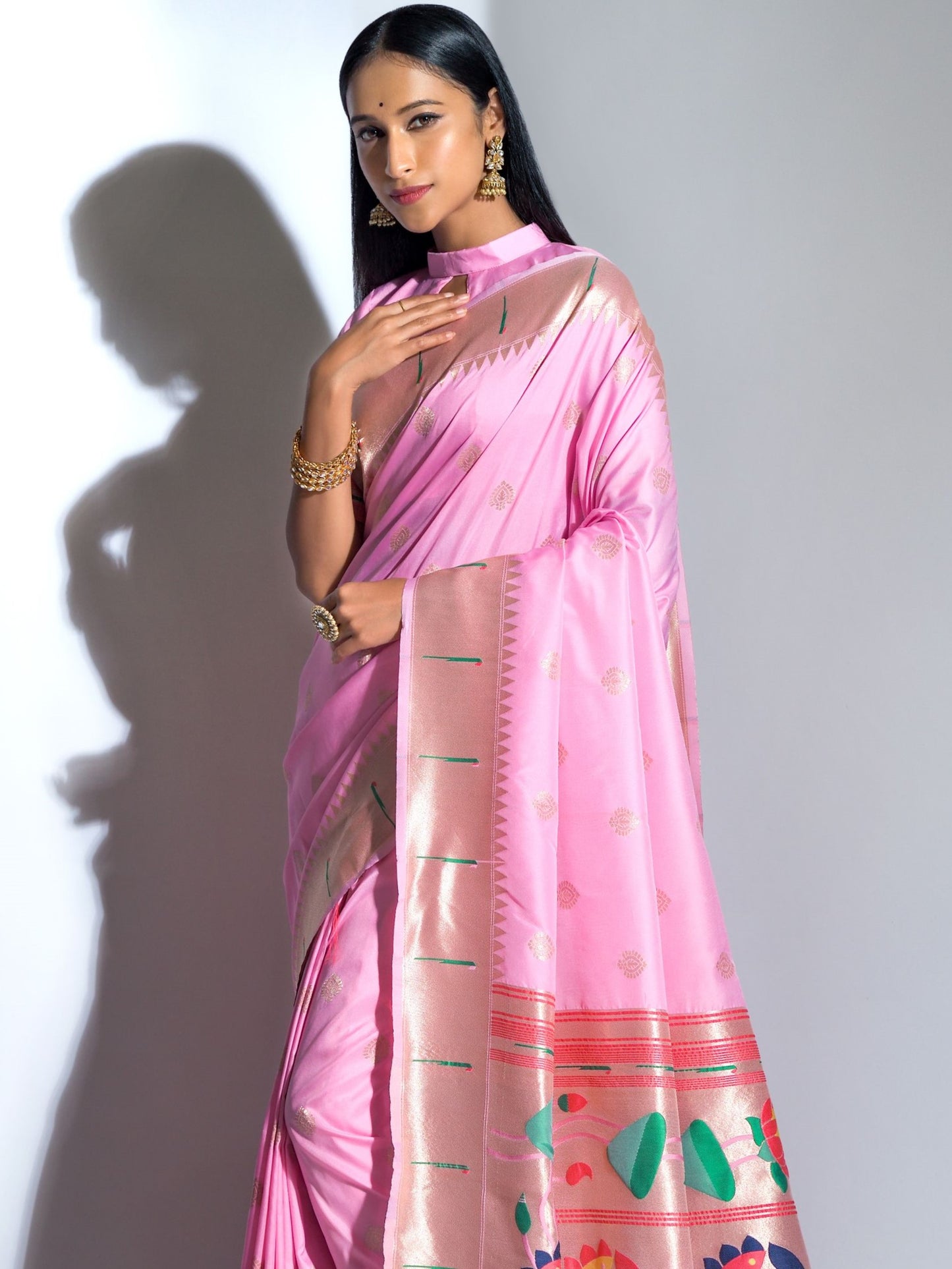 Light Pink Paithani Saree
