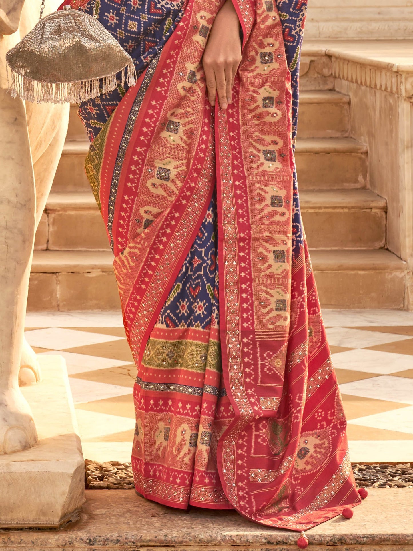 Midnight Blue Patola Saree