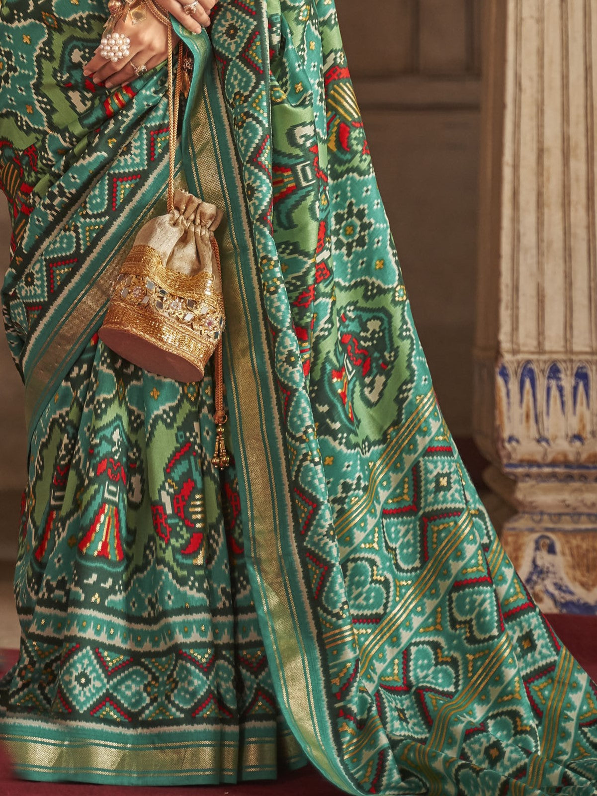 Mint Green Patola Saree