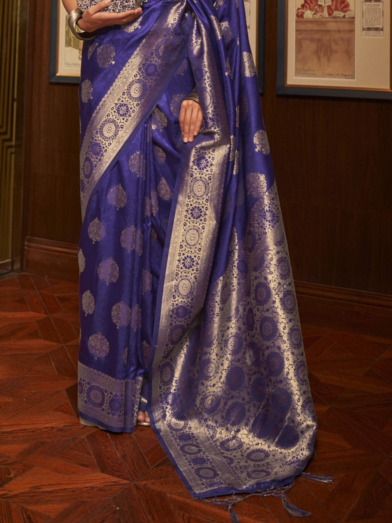 Iris Blue Woven Banarasi Saree
