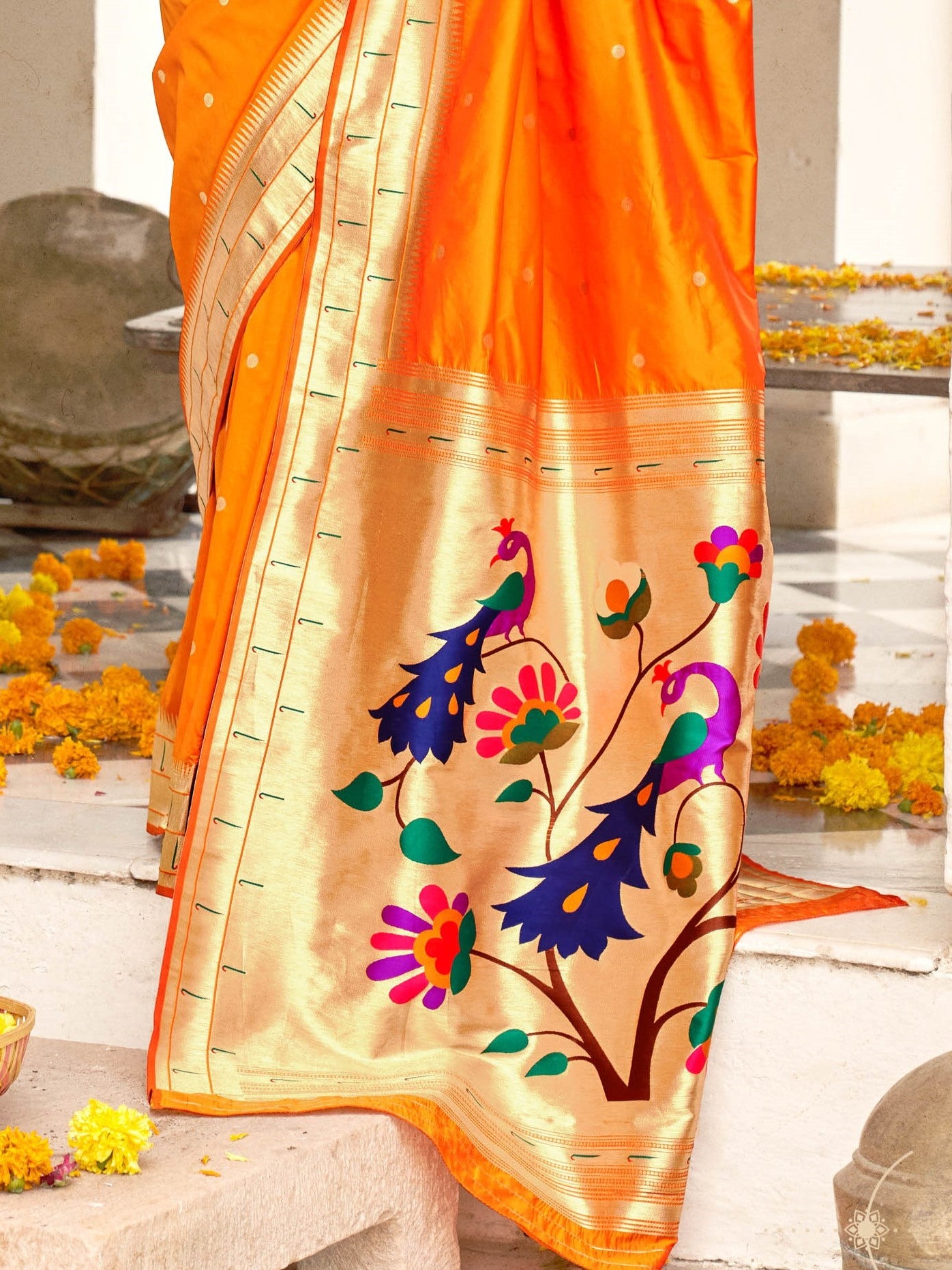Honey Yellow Paithani Saree