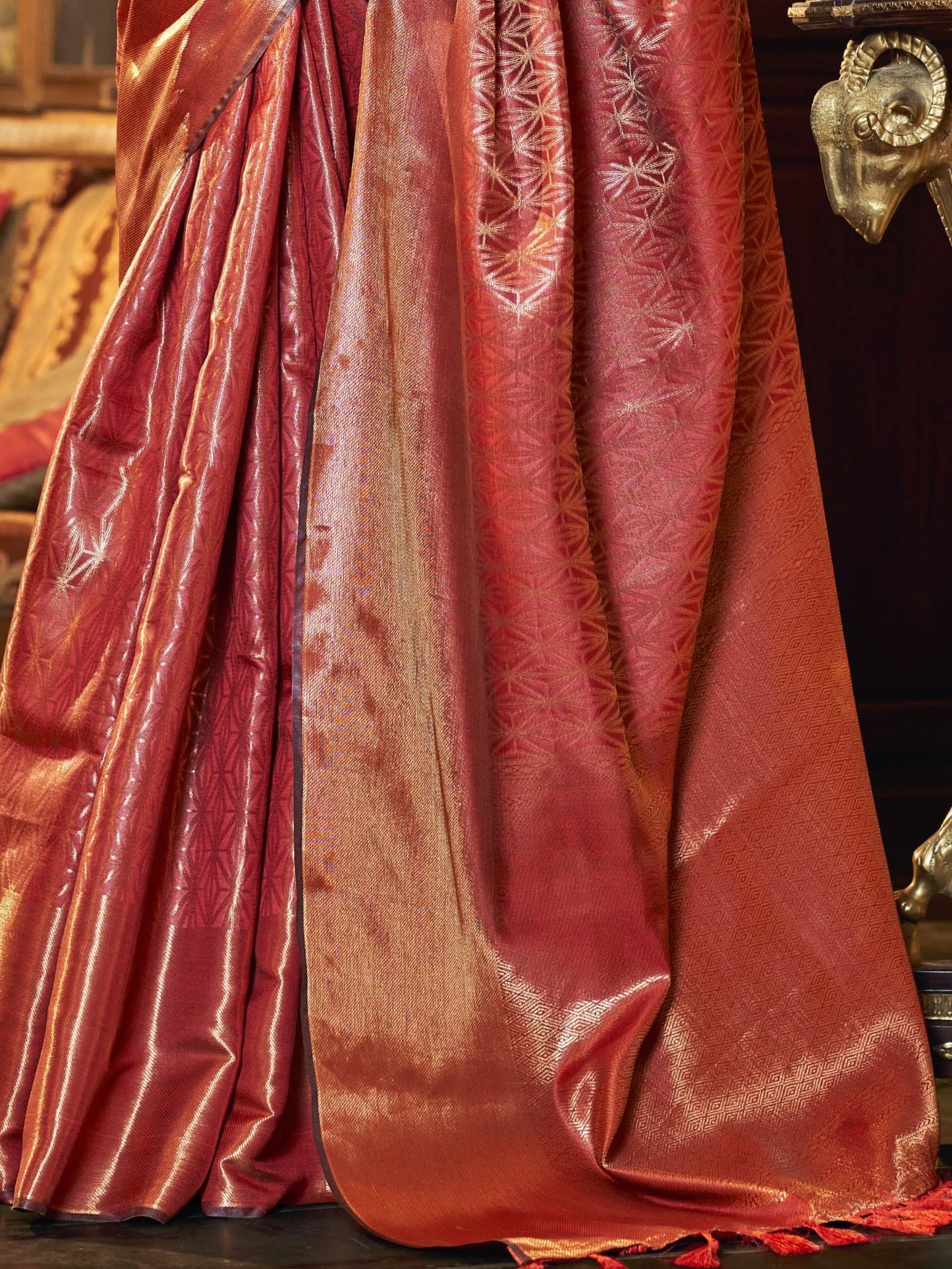 Imperial Red Kanjivaram Saree