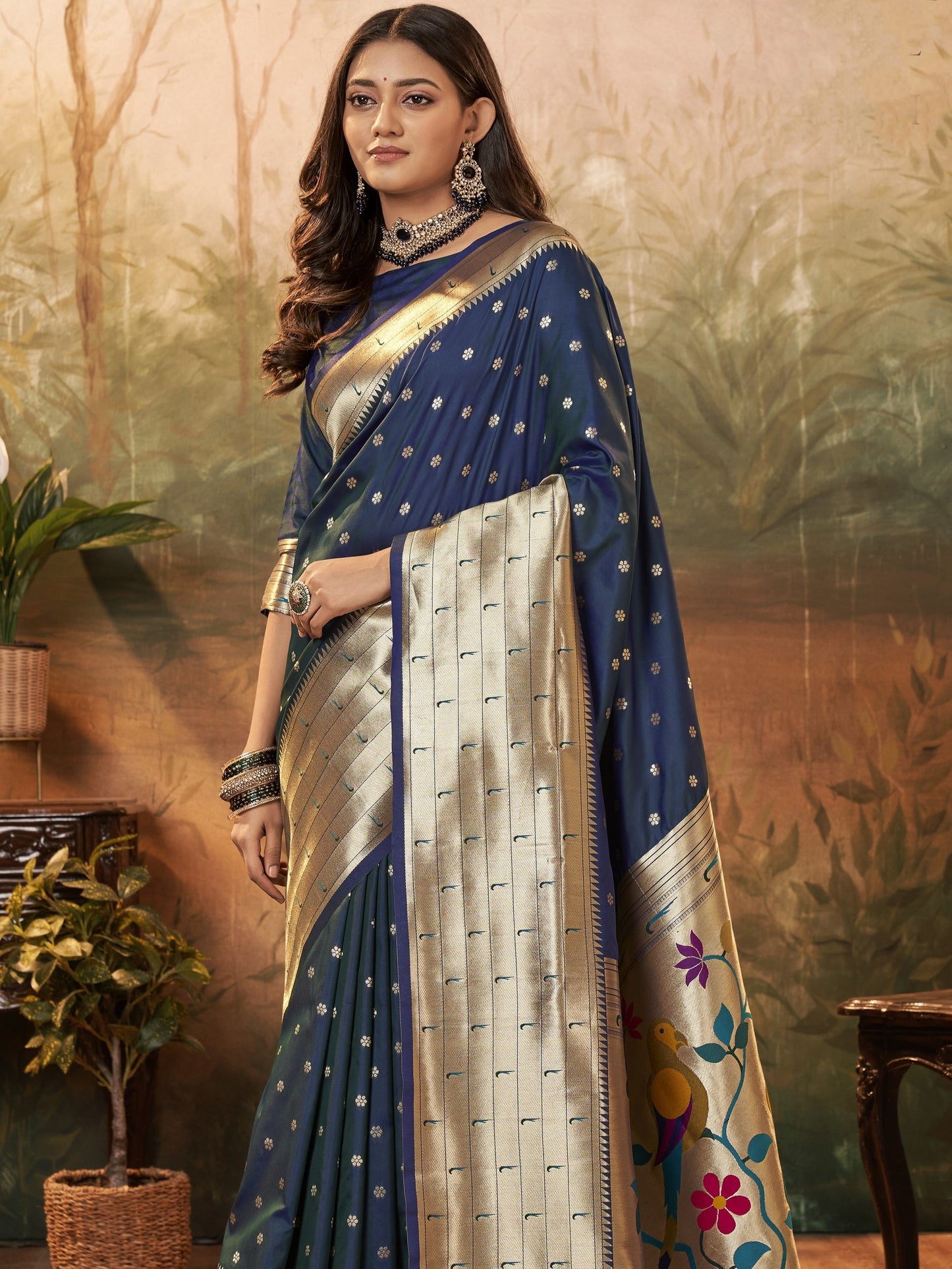 blue saree