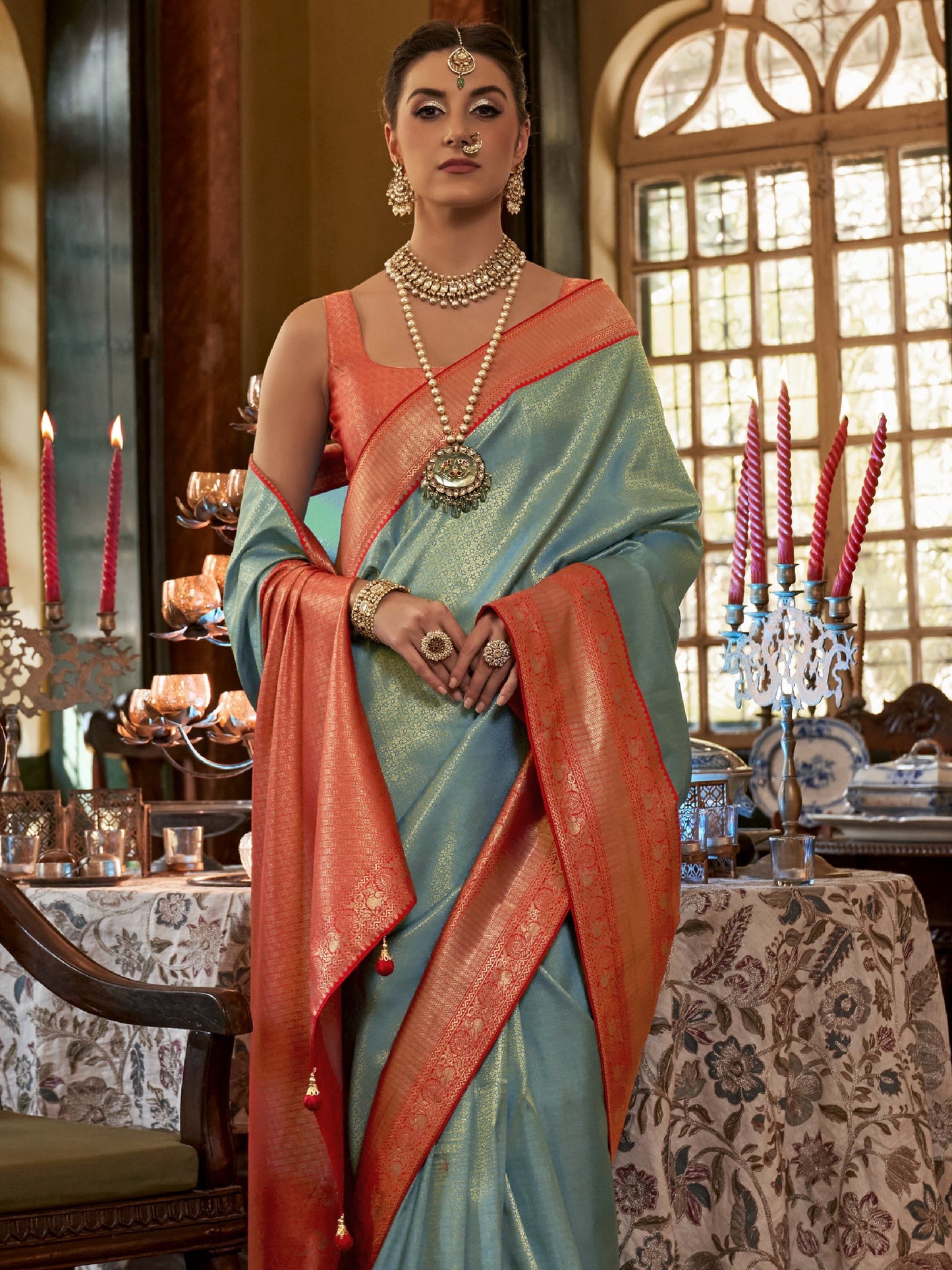 Light Blue Kanjivaram Saree