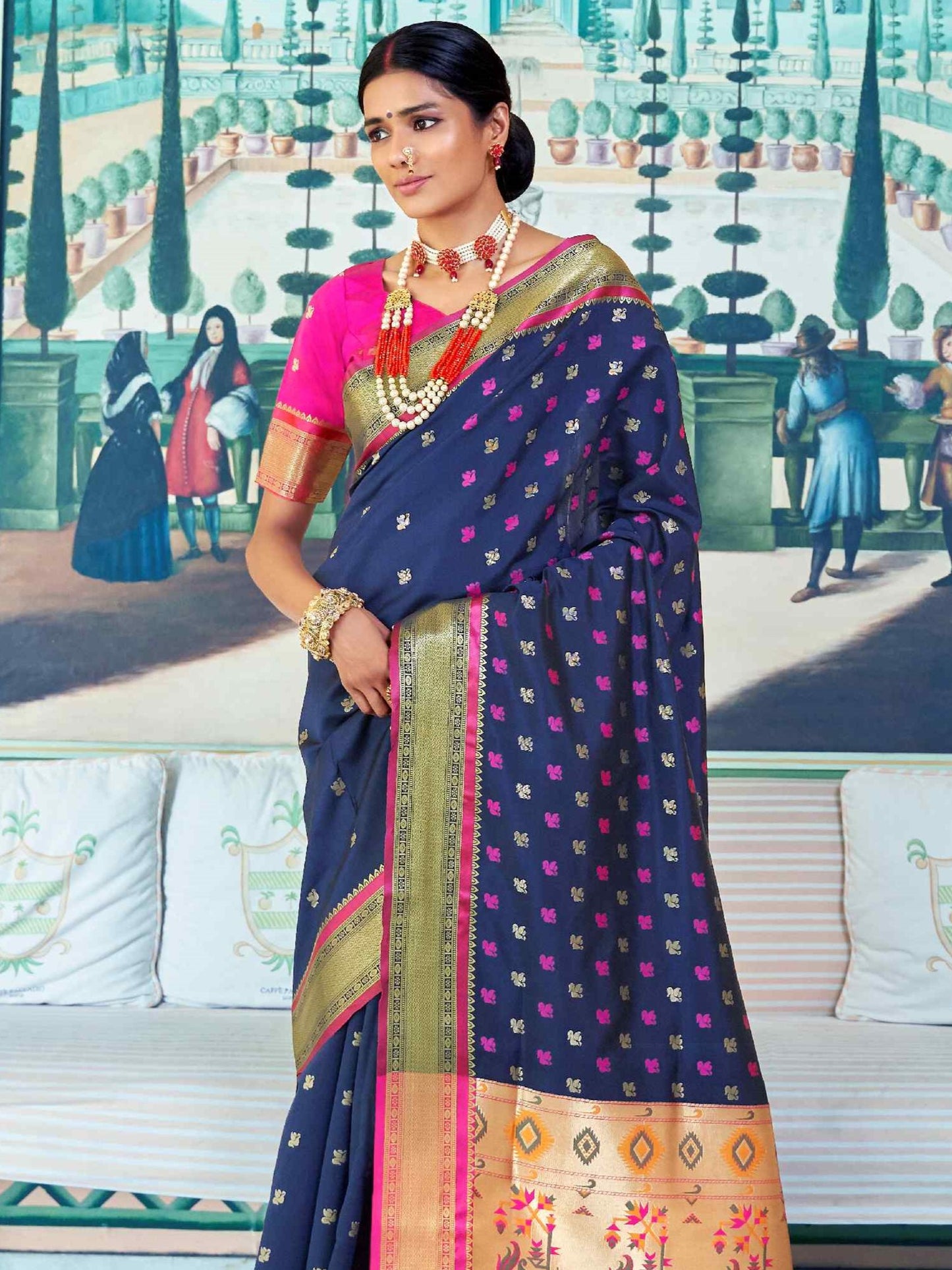 Penn Blue Paithani Saree