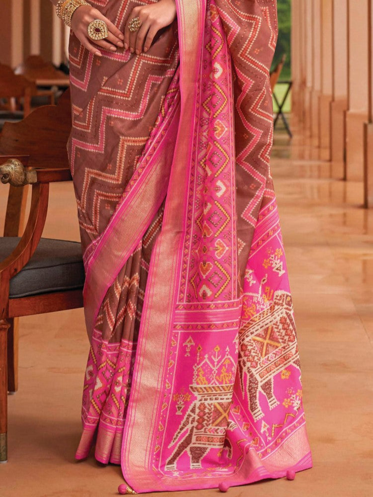 Sugar Brown Patola Saree