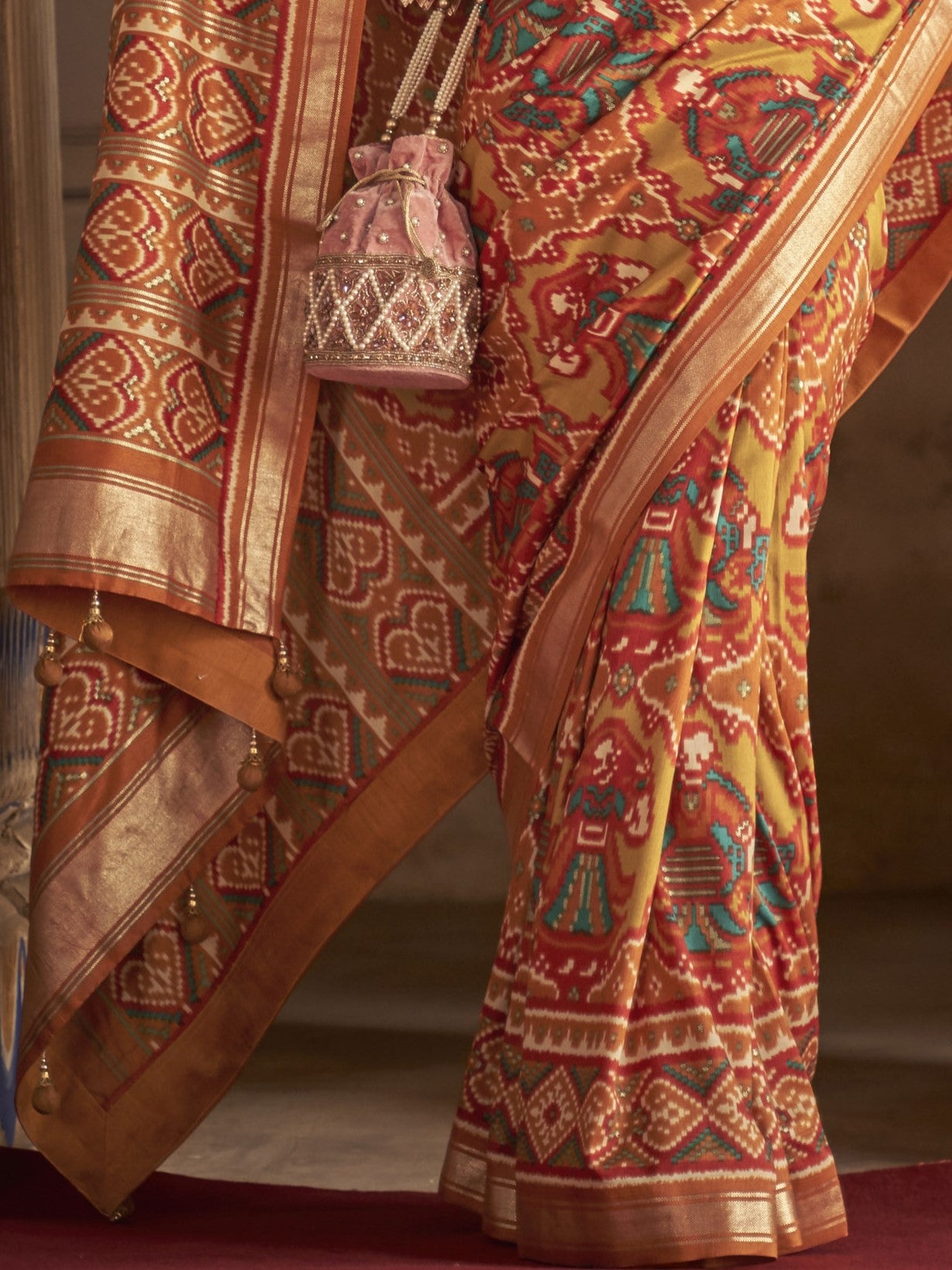 Butterscotch Orange Patola Saree