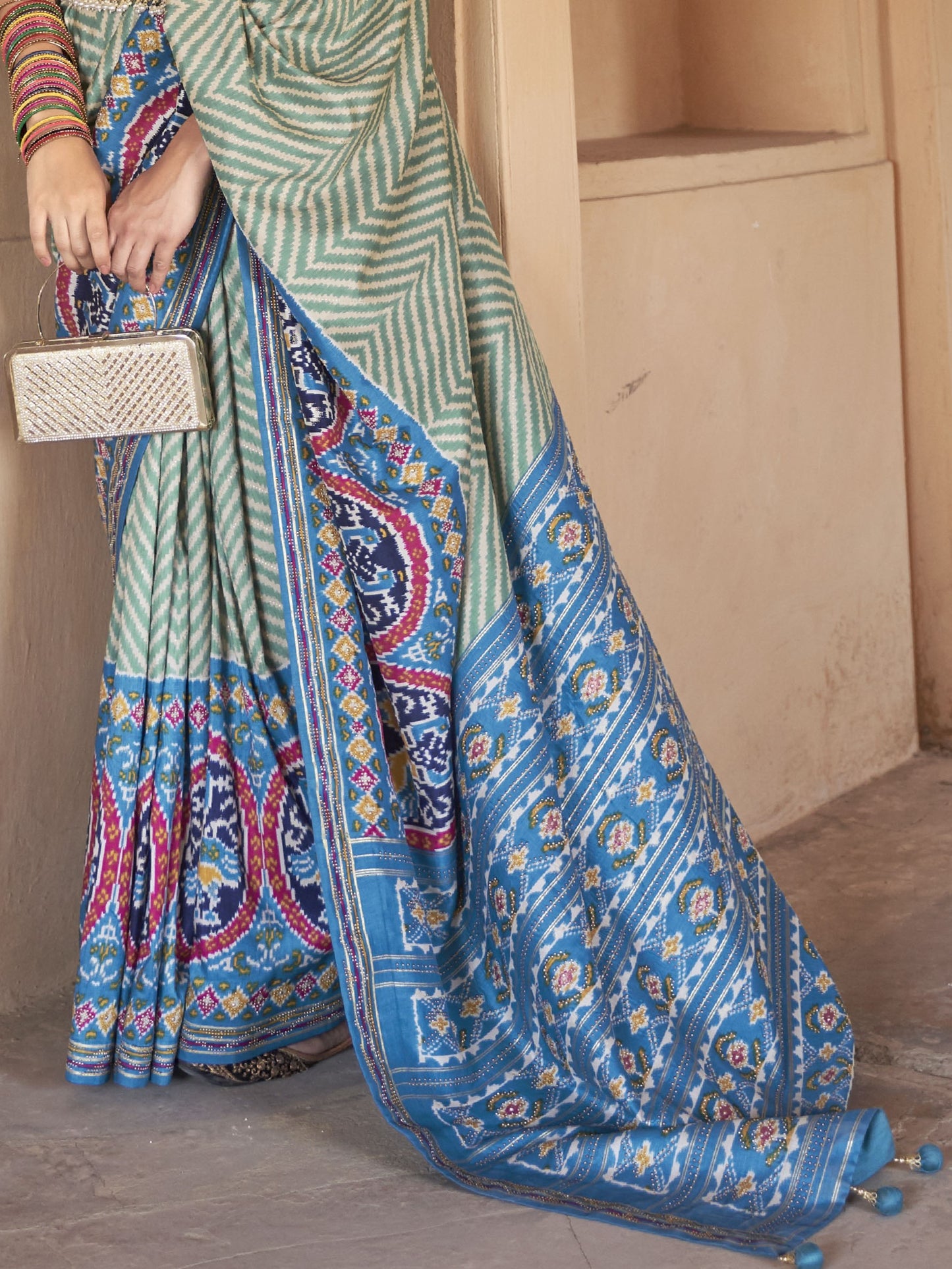 Light Blue Patola Saree