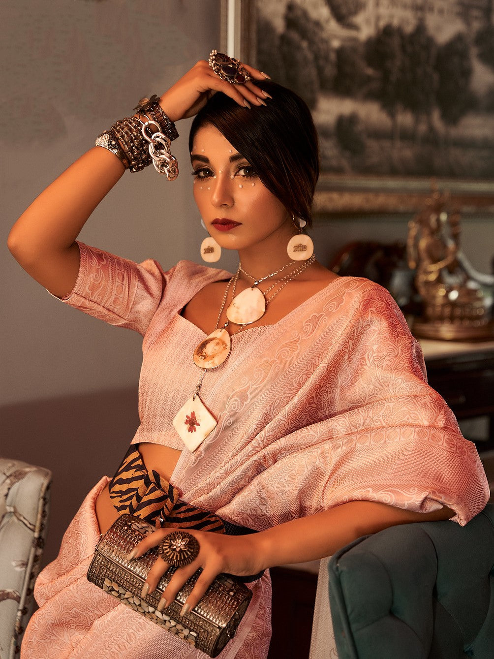 Desert Beige Woven Kanjivaram Saree