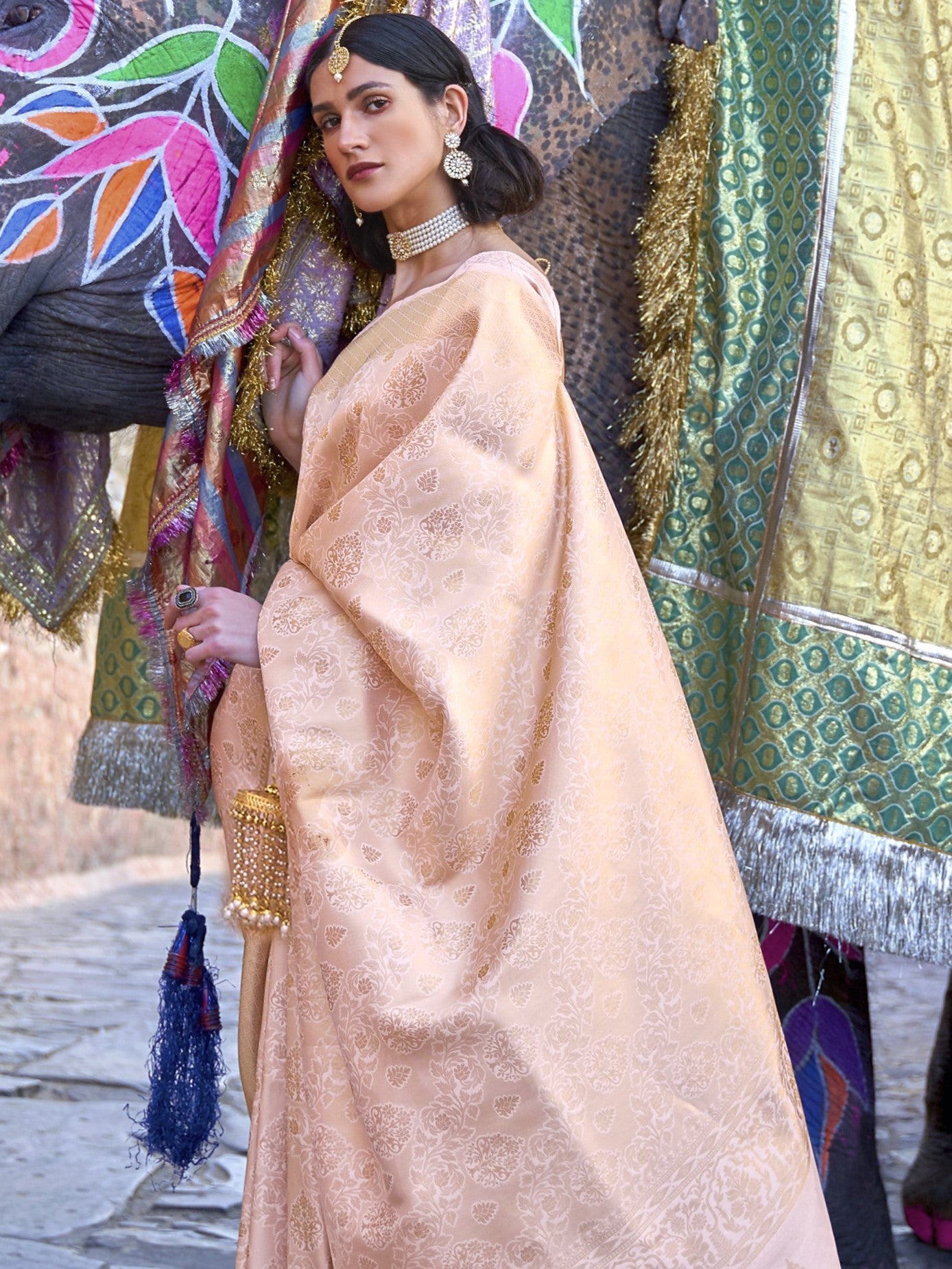 Light Pink Kanjivaram Saree