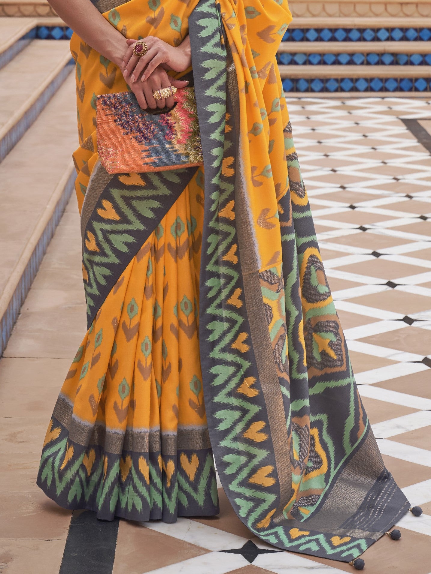 Mango Yellow Patola Saree