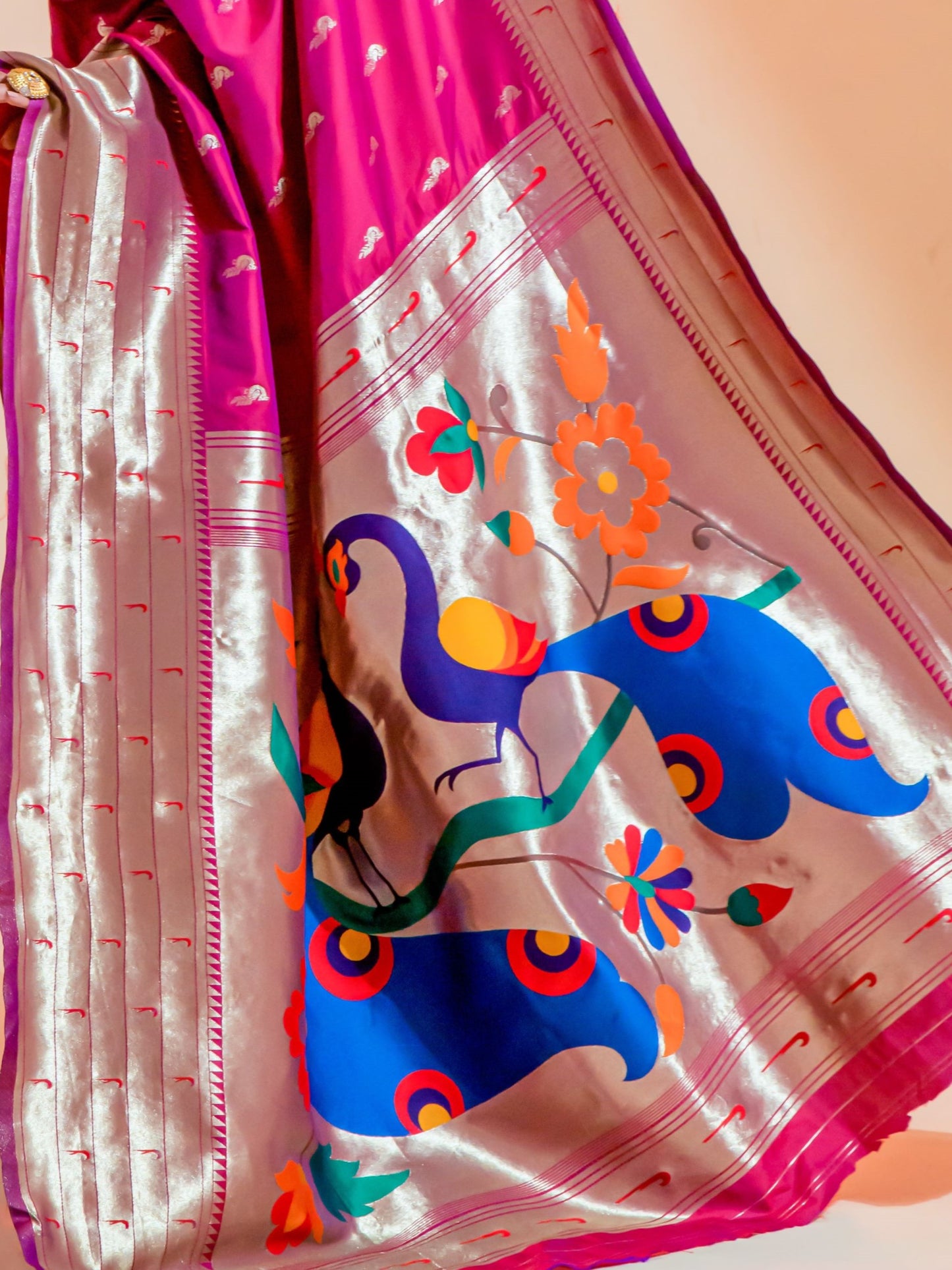 Byzantine Magenta Paithani Saree