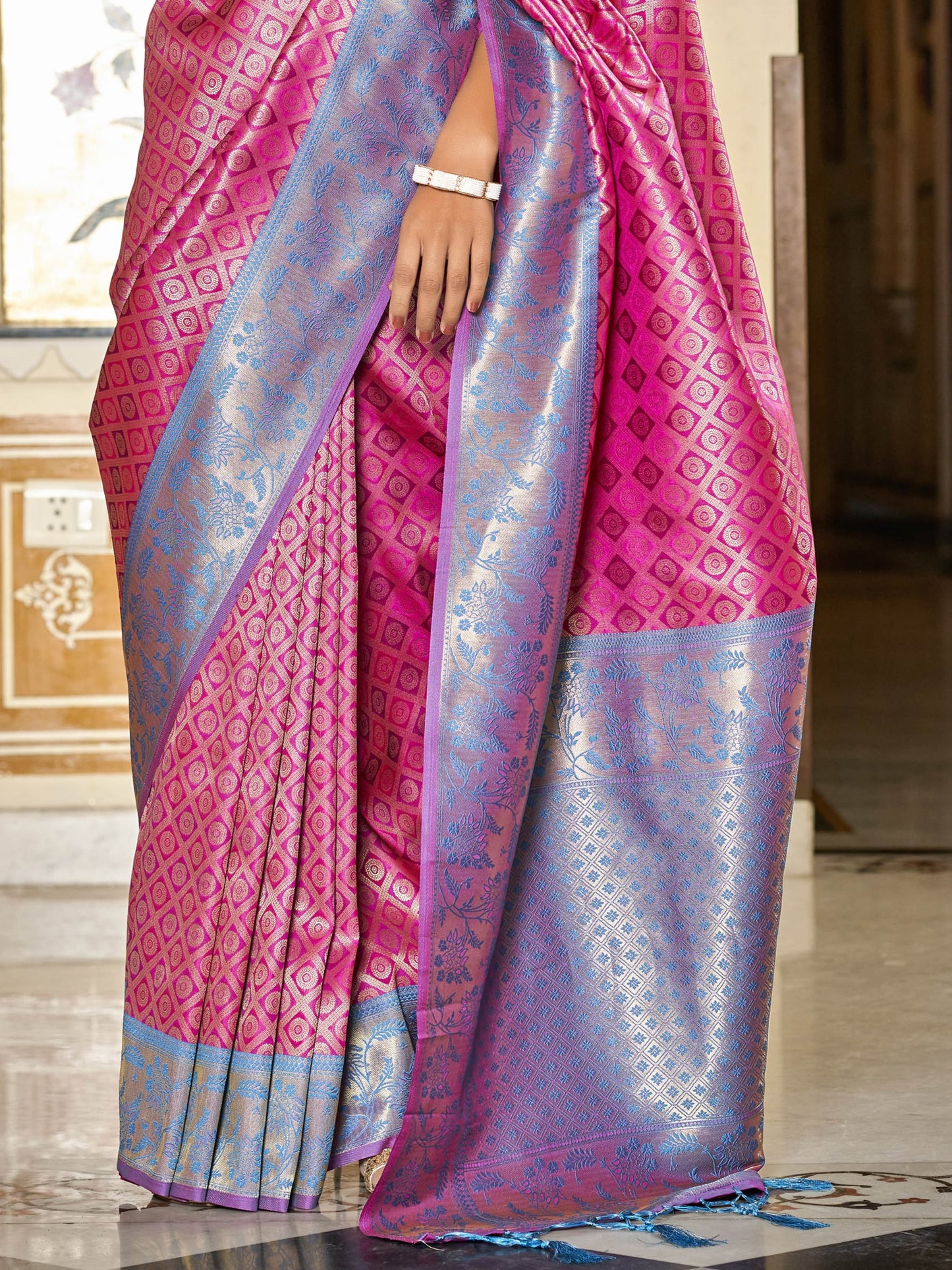 Rose Pink Kanjivaram Saree