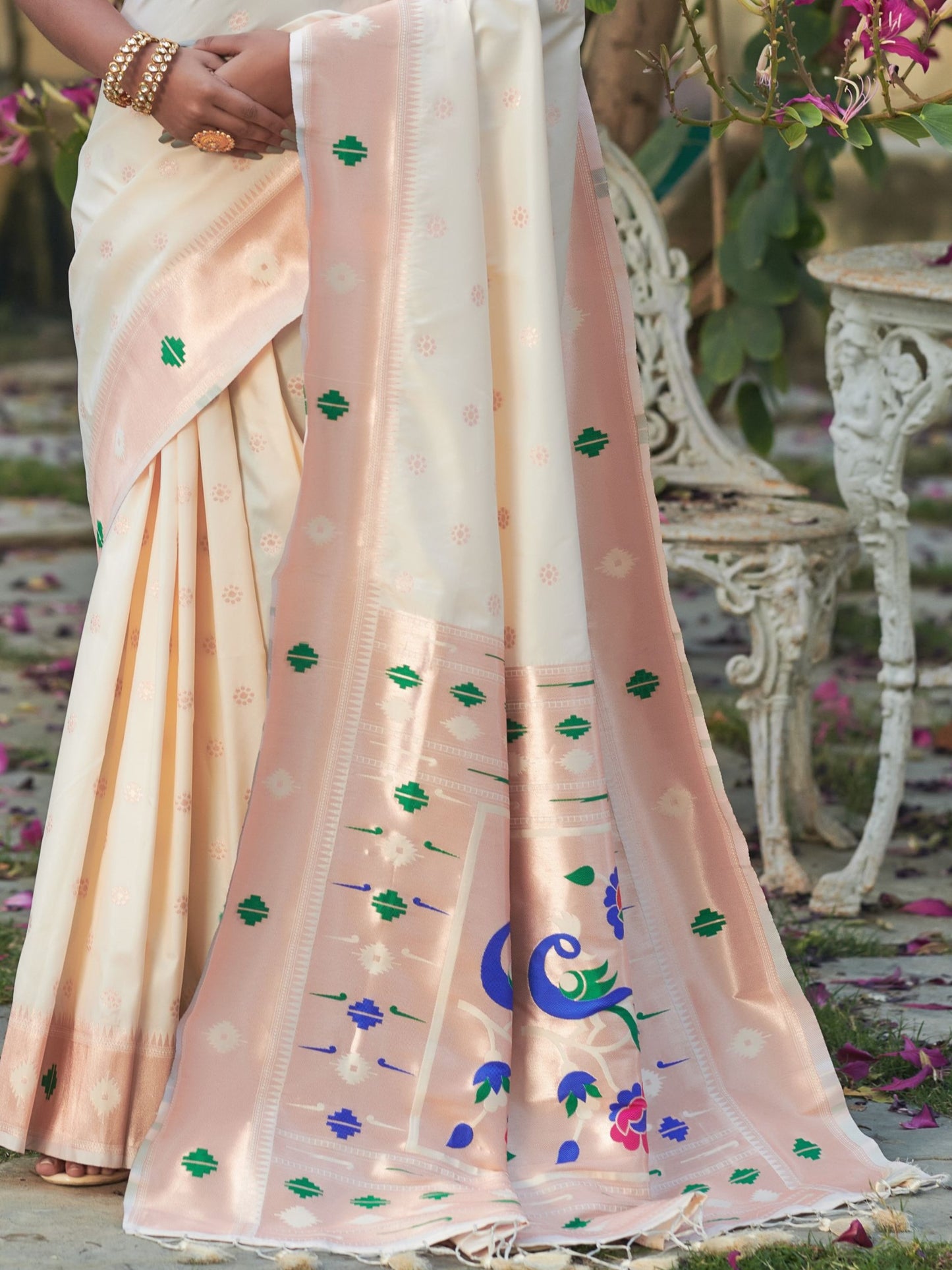 Off White Paithani Saree