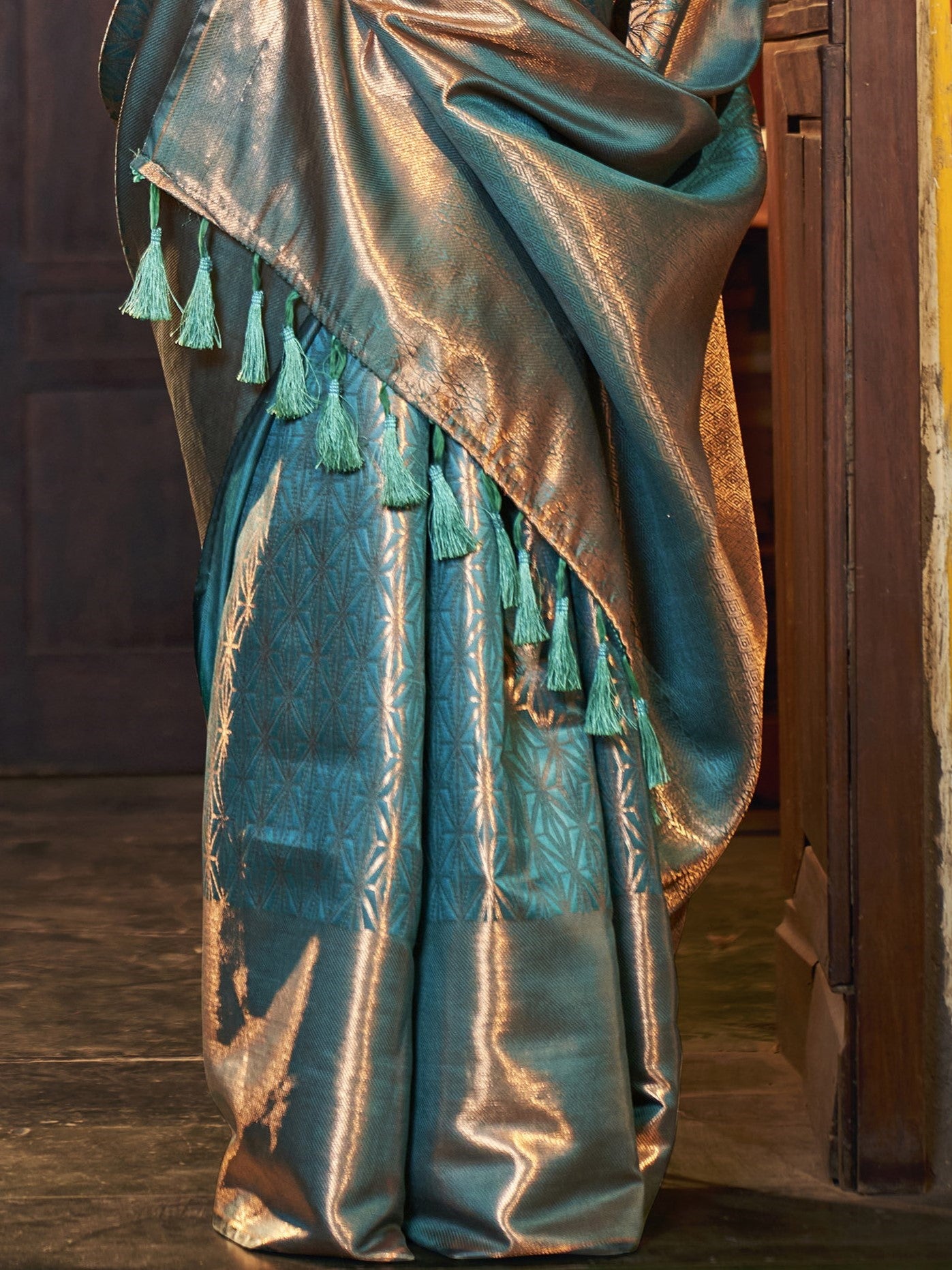 Azure Blue Kanjivaram Saree