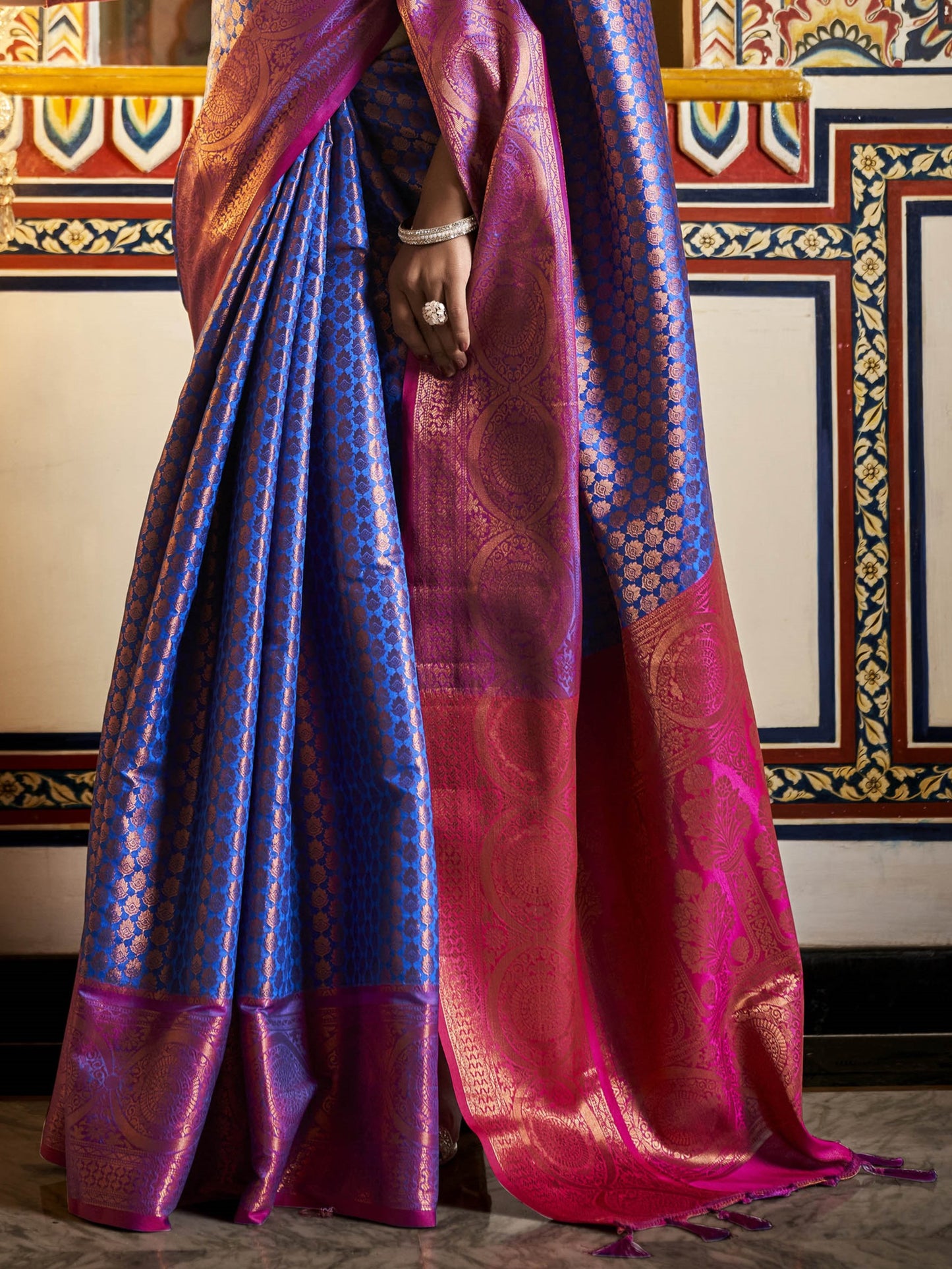 Orchid Blue Kanjivaram Saree