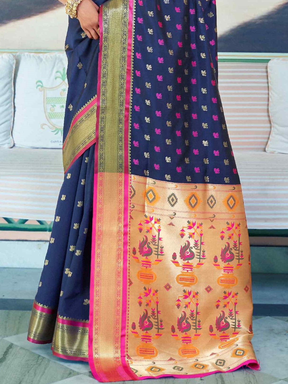 Penn Blue Paithani Saree