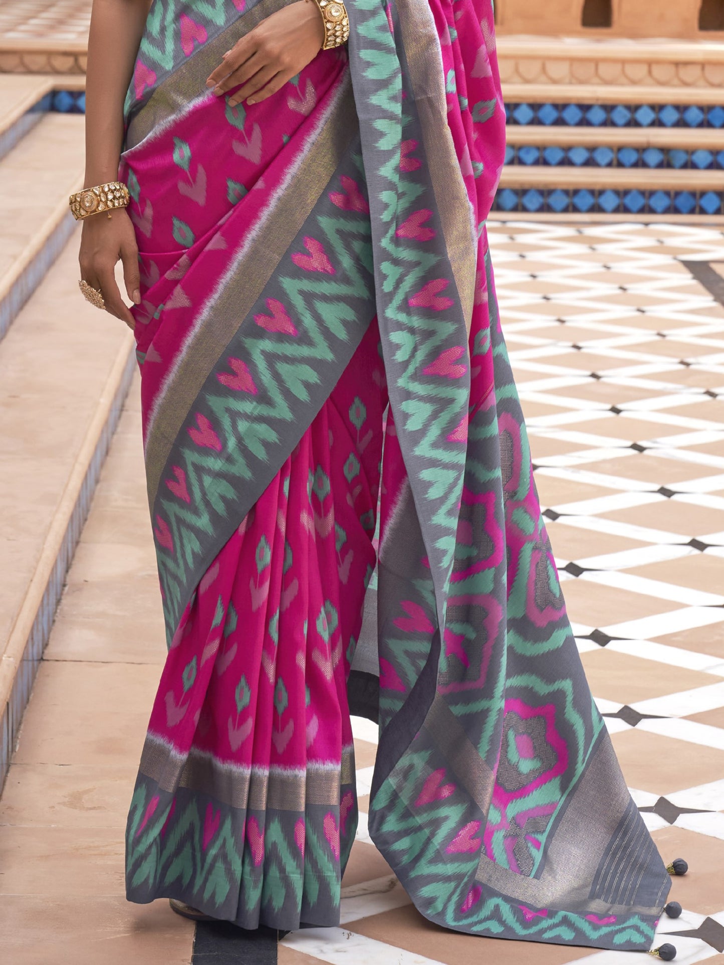 Mexican Pink Patola Saree