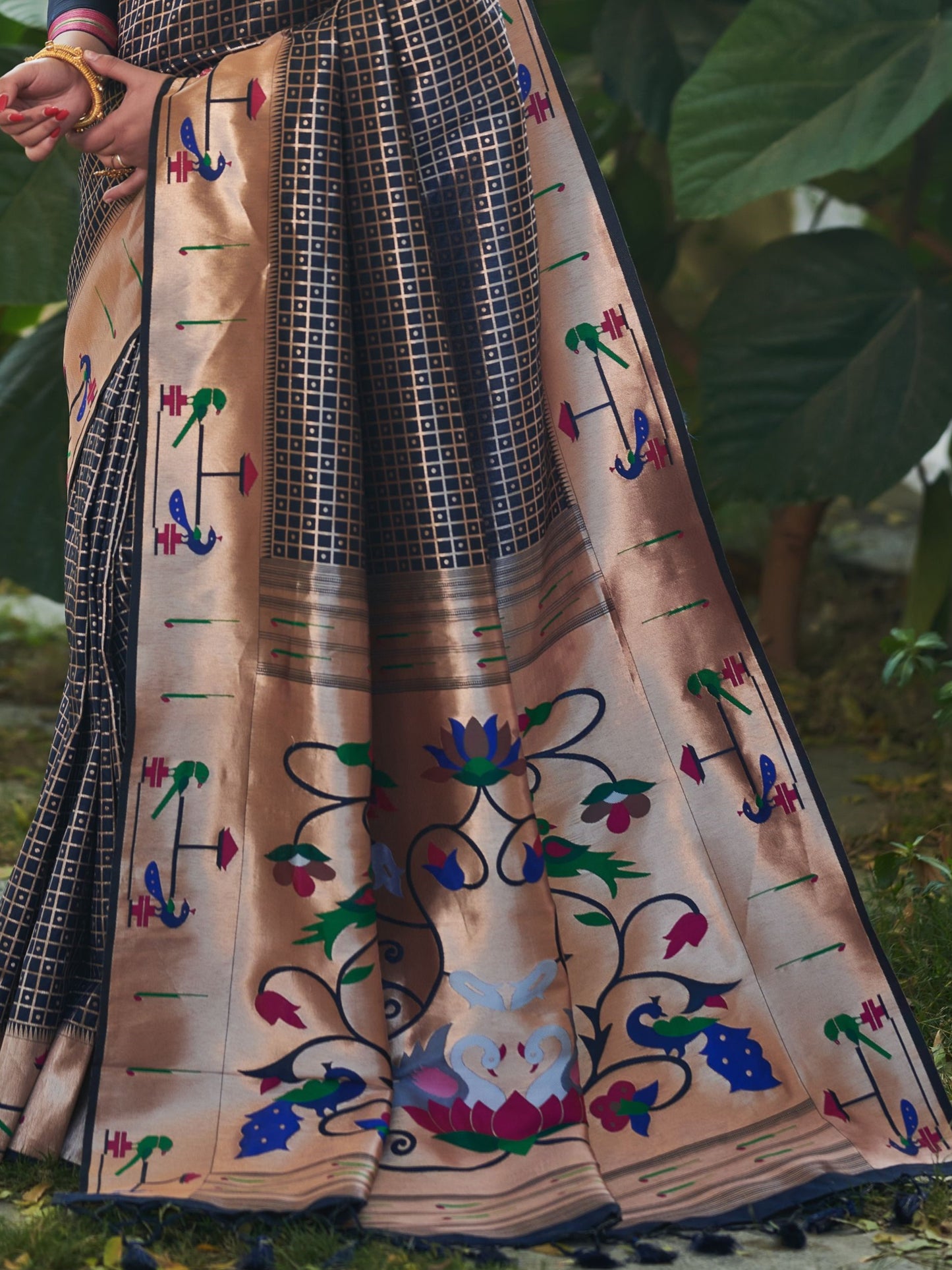 Denim Blue Paithani Saree