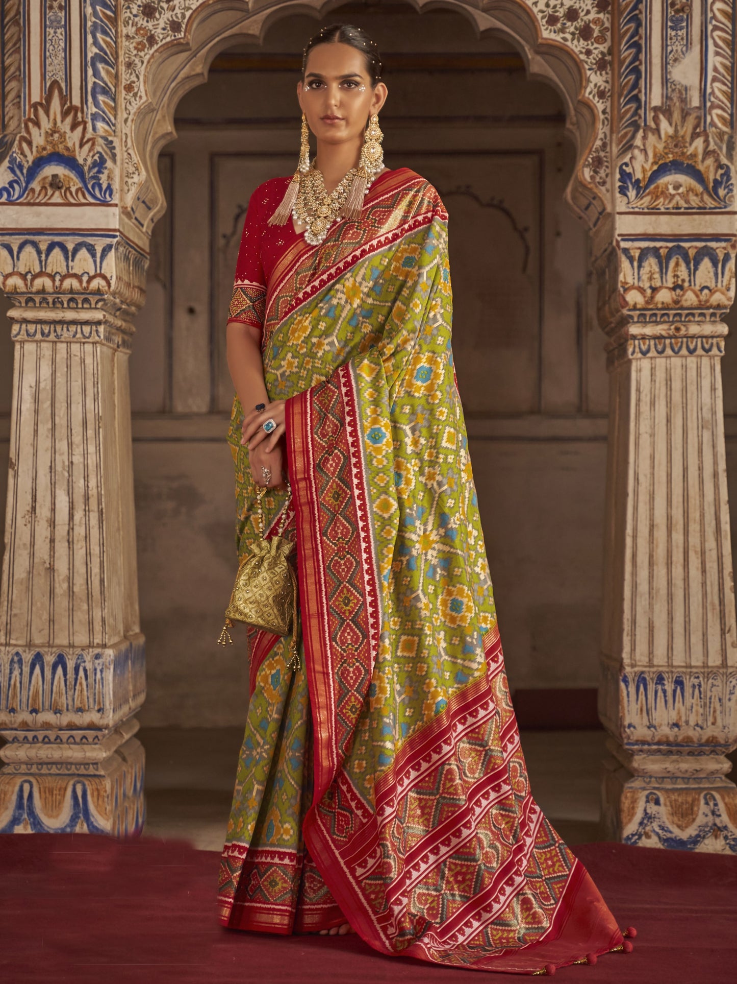 Apple Green Patola Saree