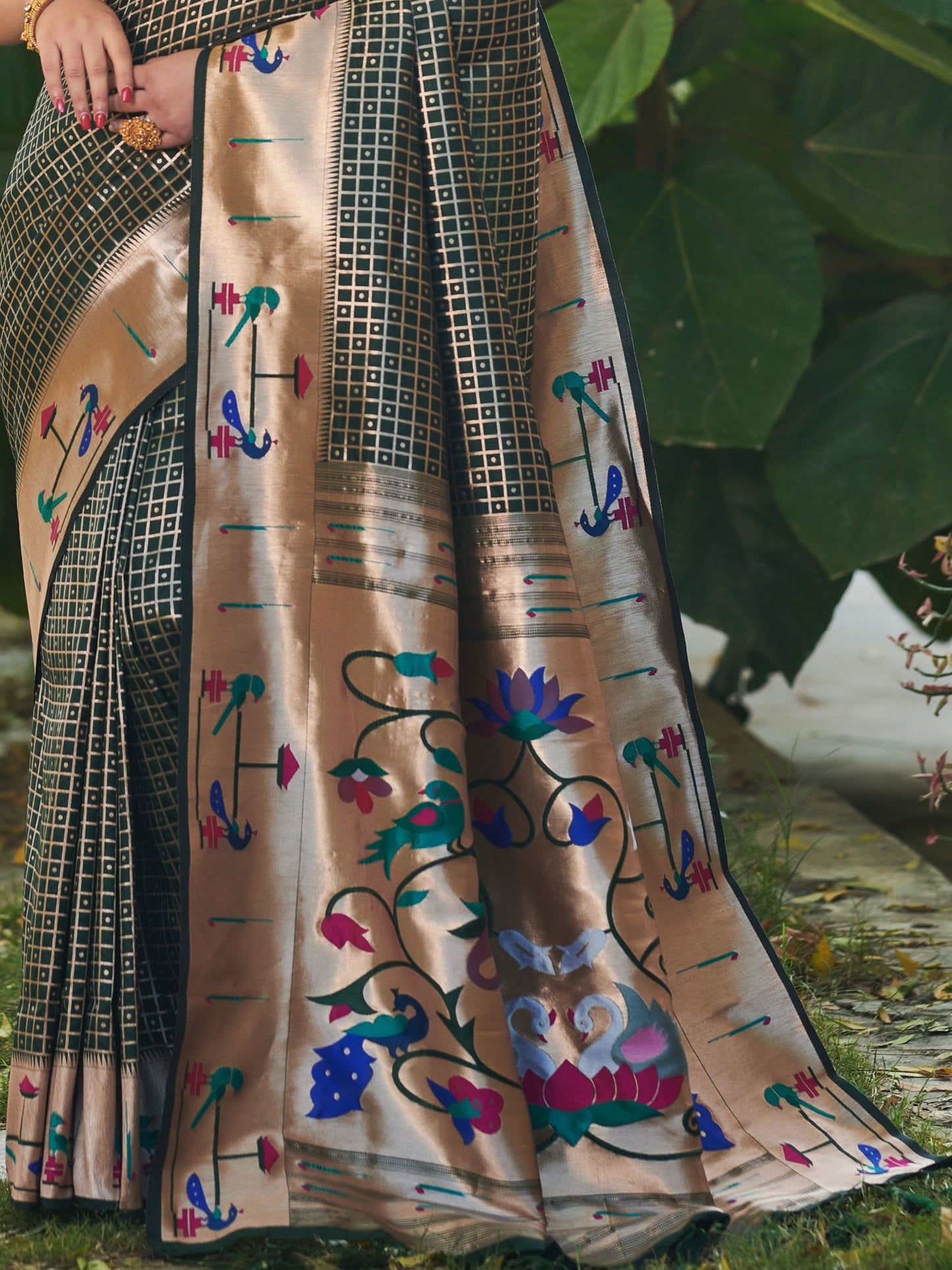 Deep Green Paithani Saree