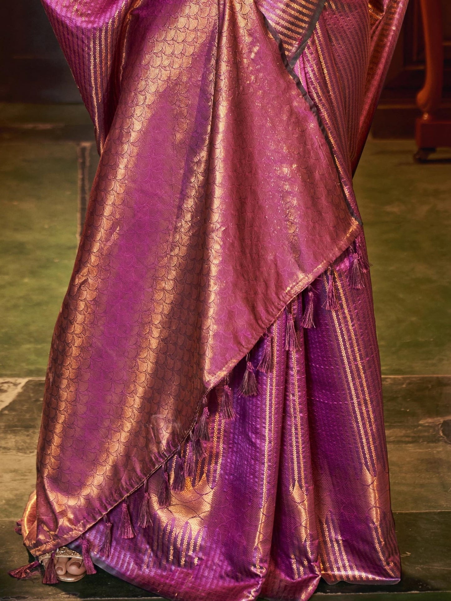 Mulberry Magenta Kanjivaram Saree
