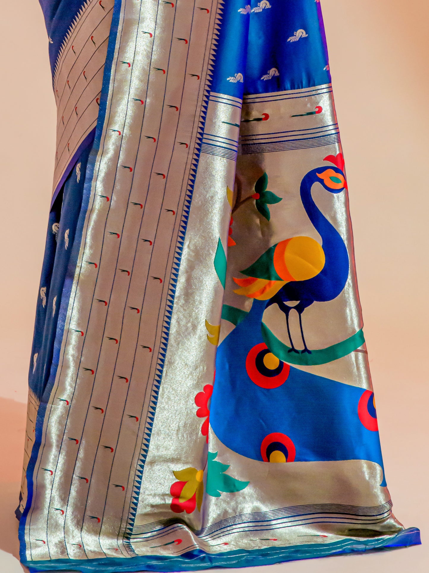 Cobalt Blue Paithani Saree