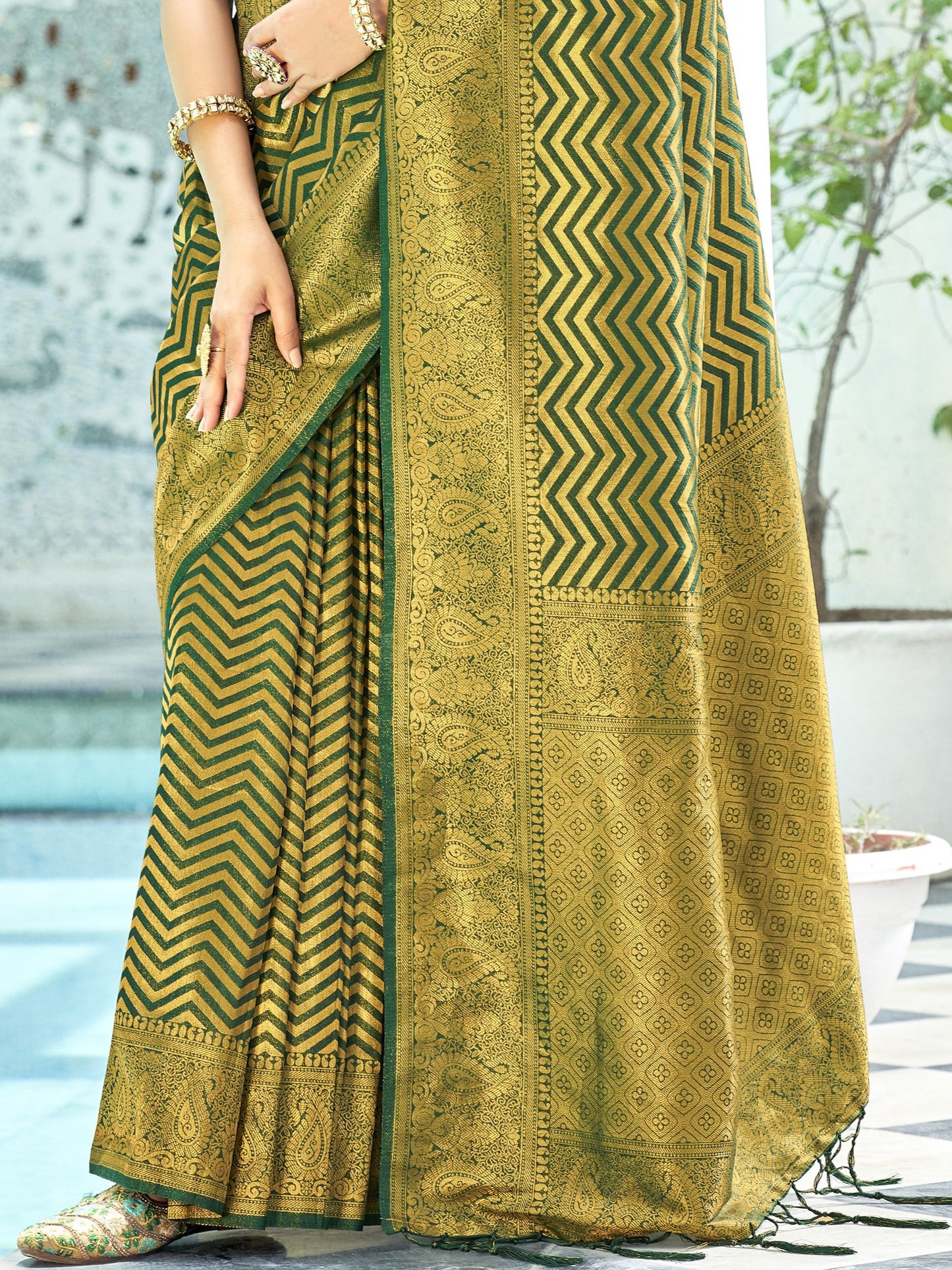 Royal Green Kanjivaram Saree