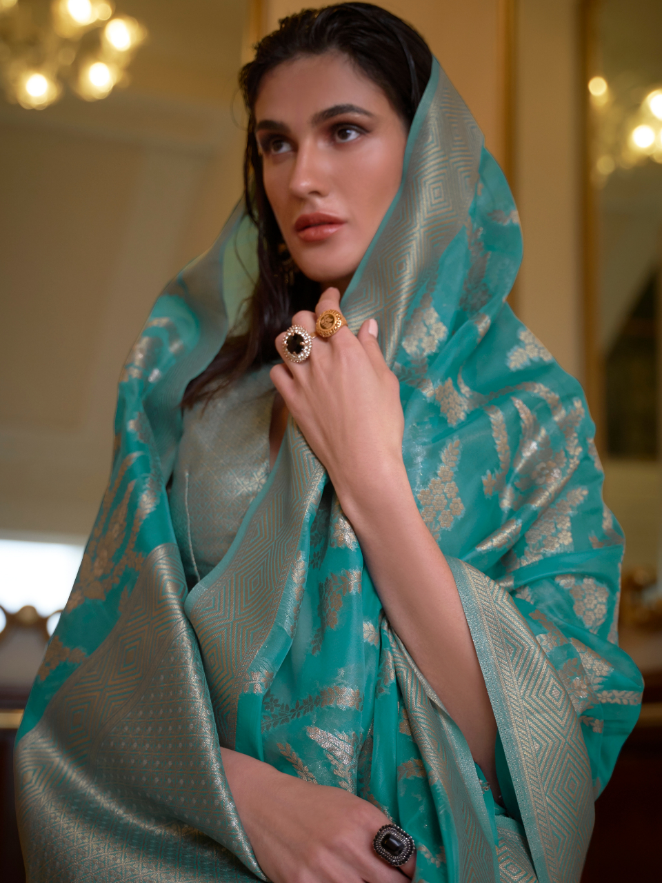 blue saree