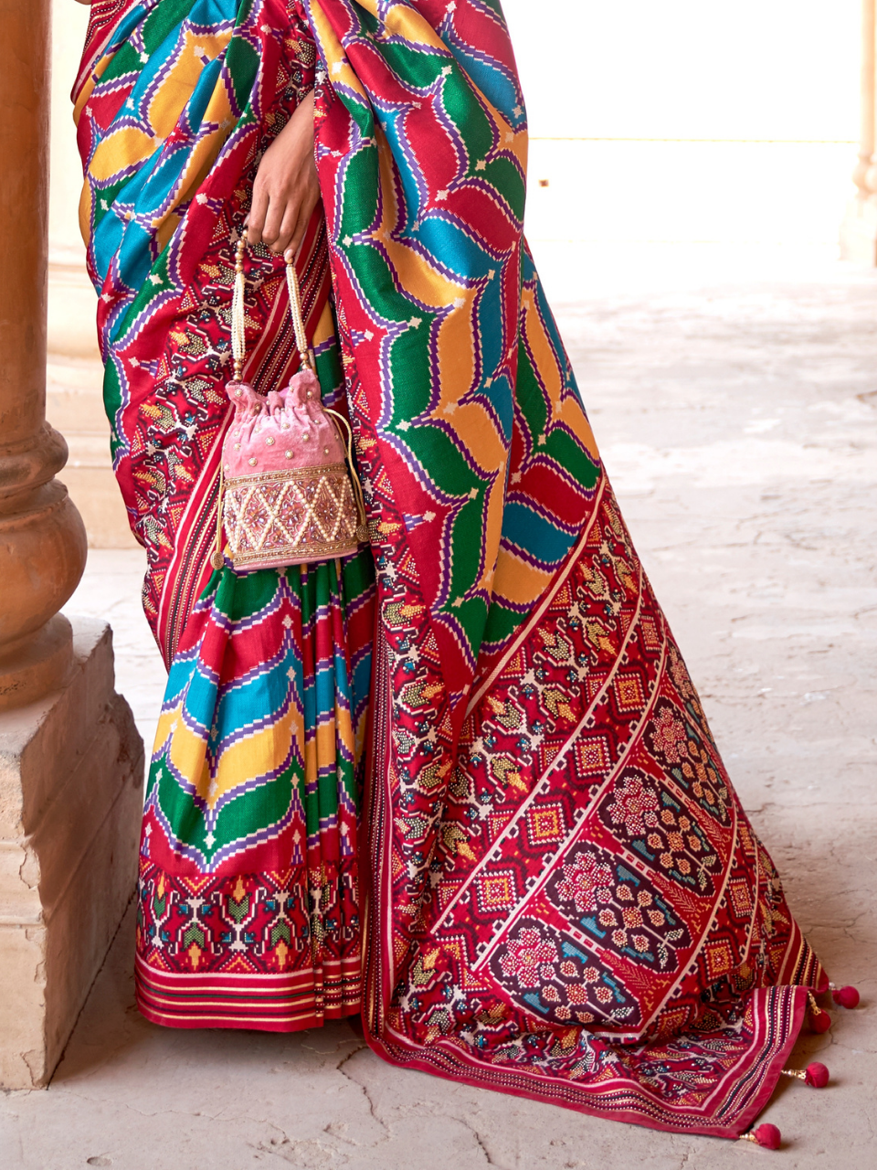 Multicolor Patola Silk Saree