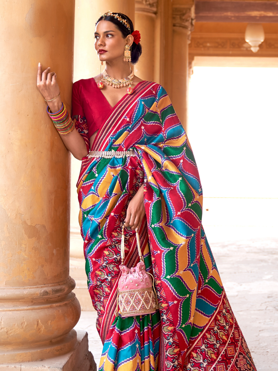 Multicolor Patola Silk Saree