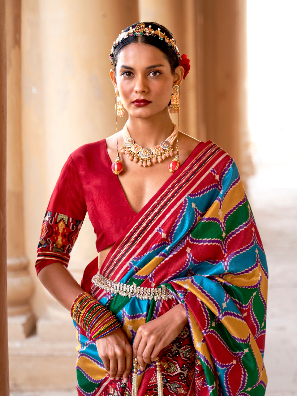 Multicolor Patola Silk Saree