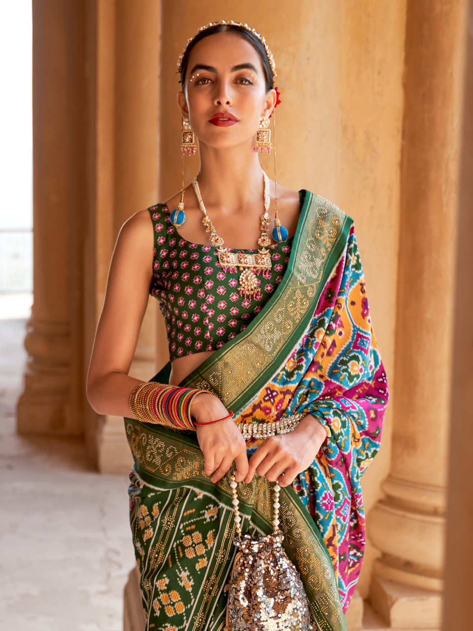 Multicolor Patola Silk Saree