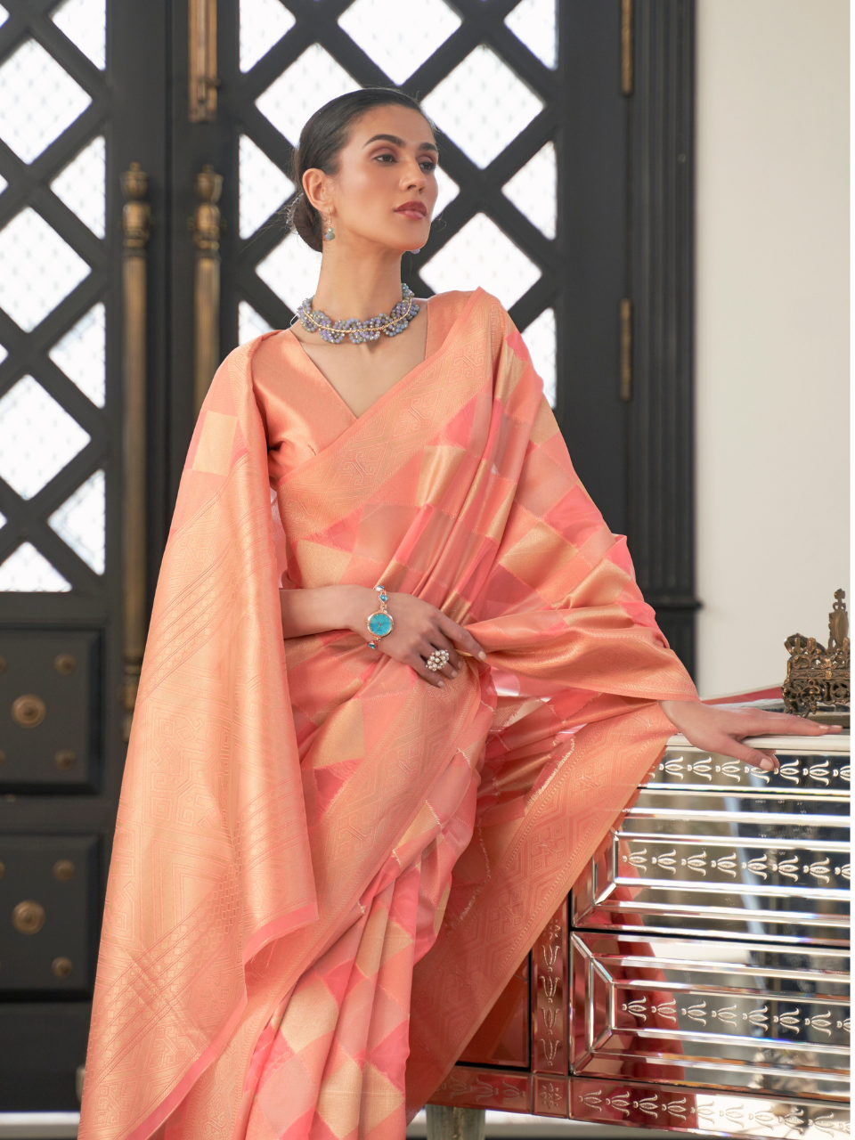 organza saree with gift