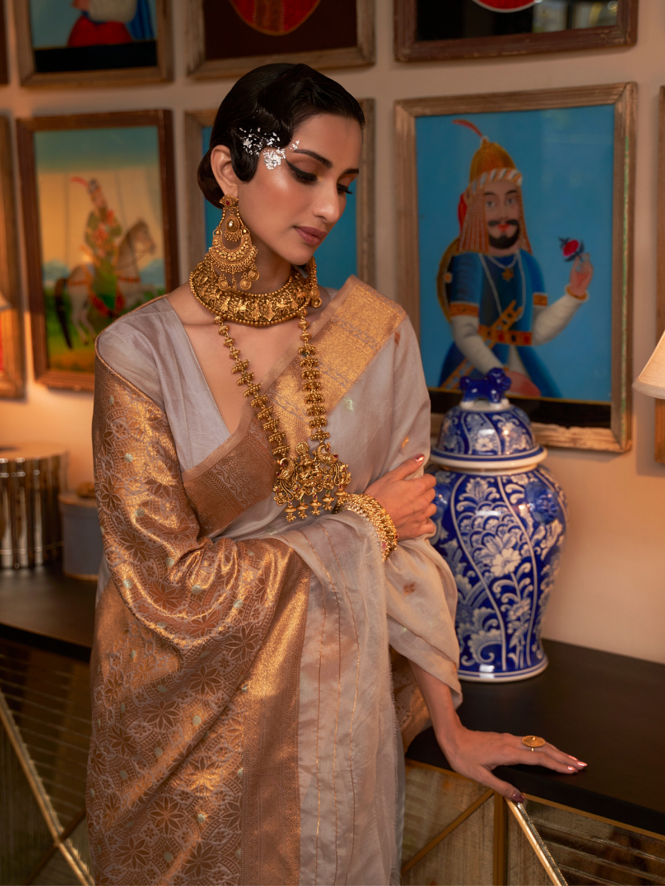 traditional organza saree
