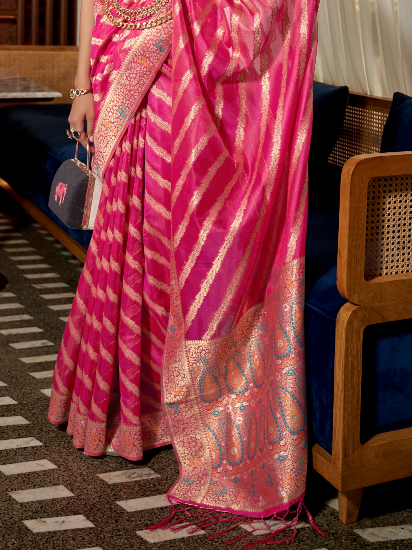 designer organza saree