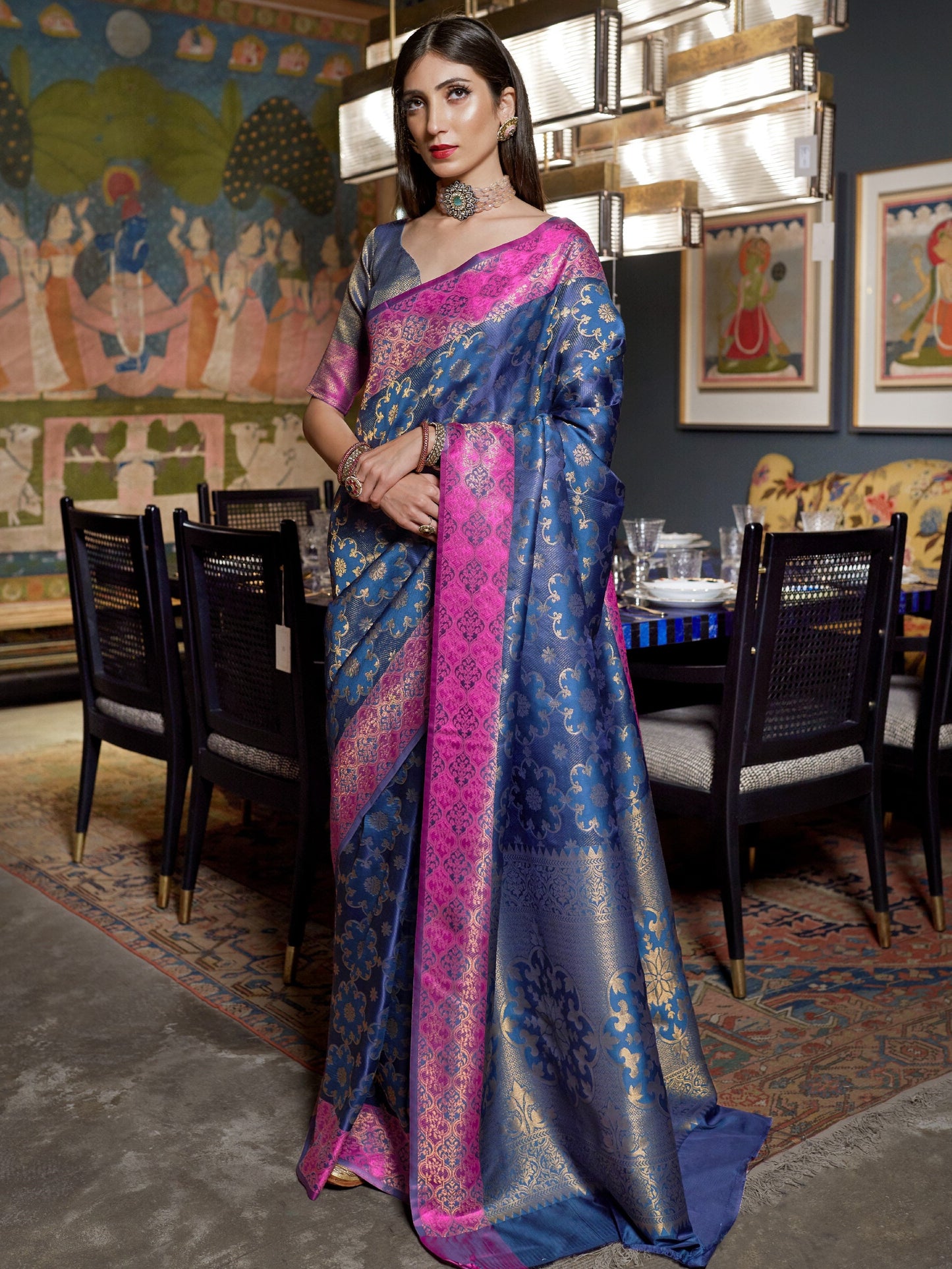 Iris Blue Kanjivaram Saree