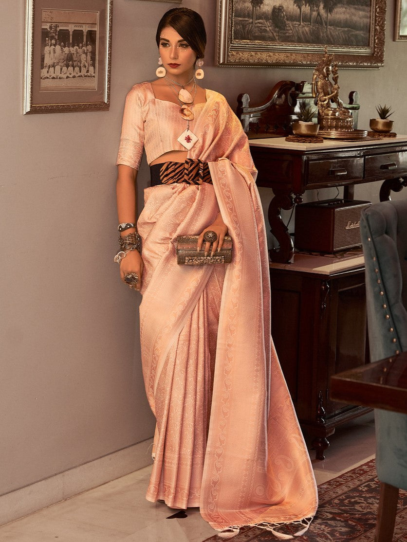 Desert Beige Woven Kanjivaram Saree